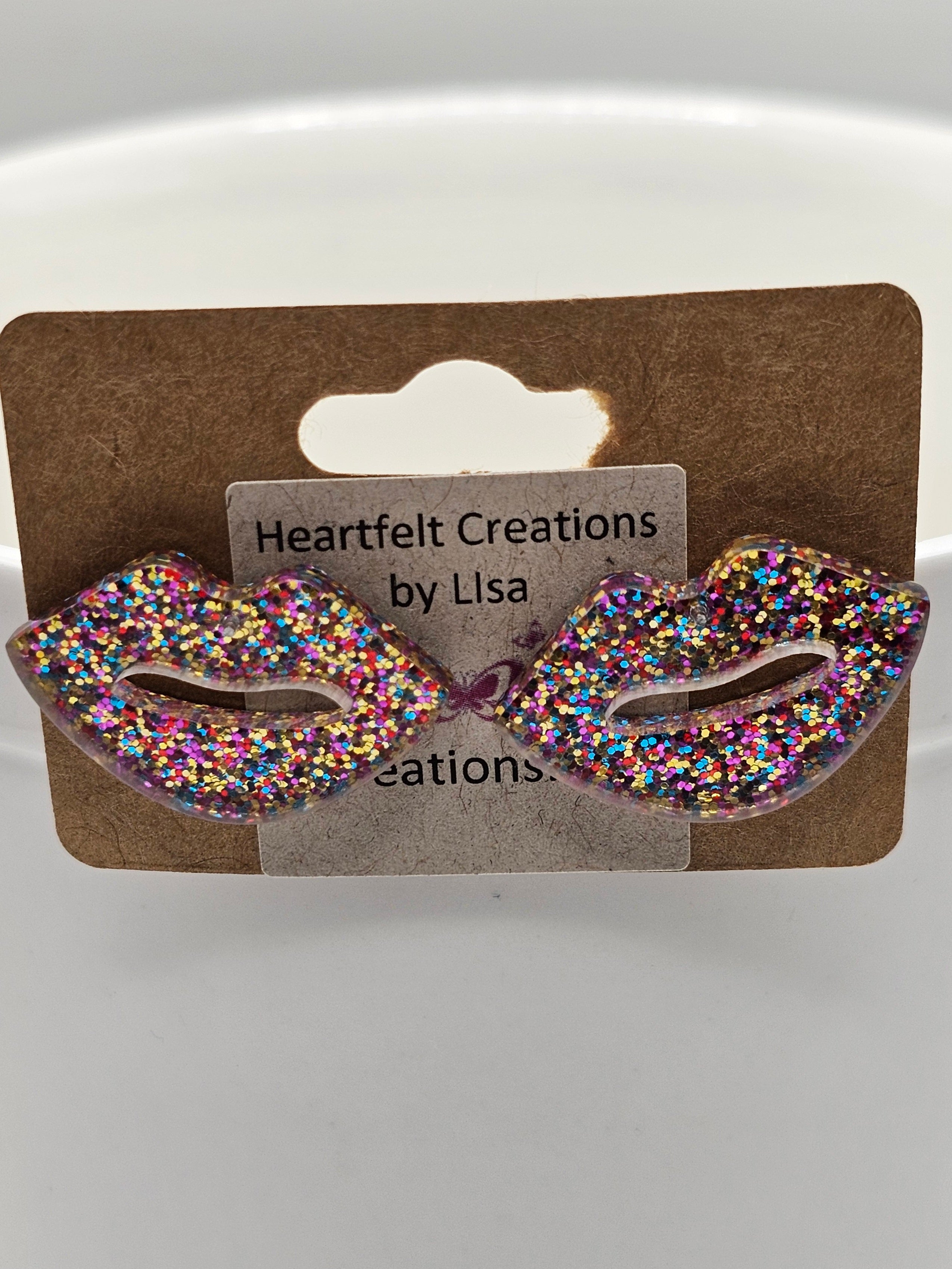 Glitter Lip Earrings