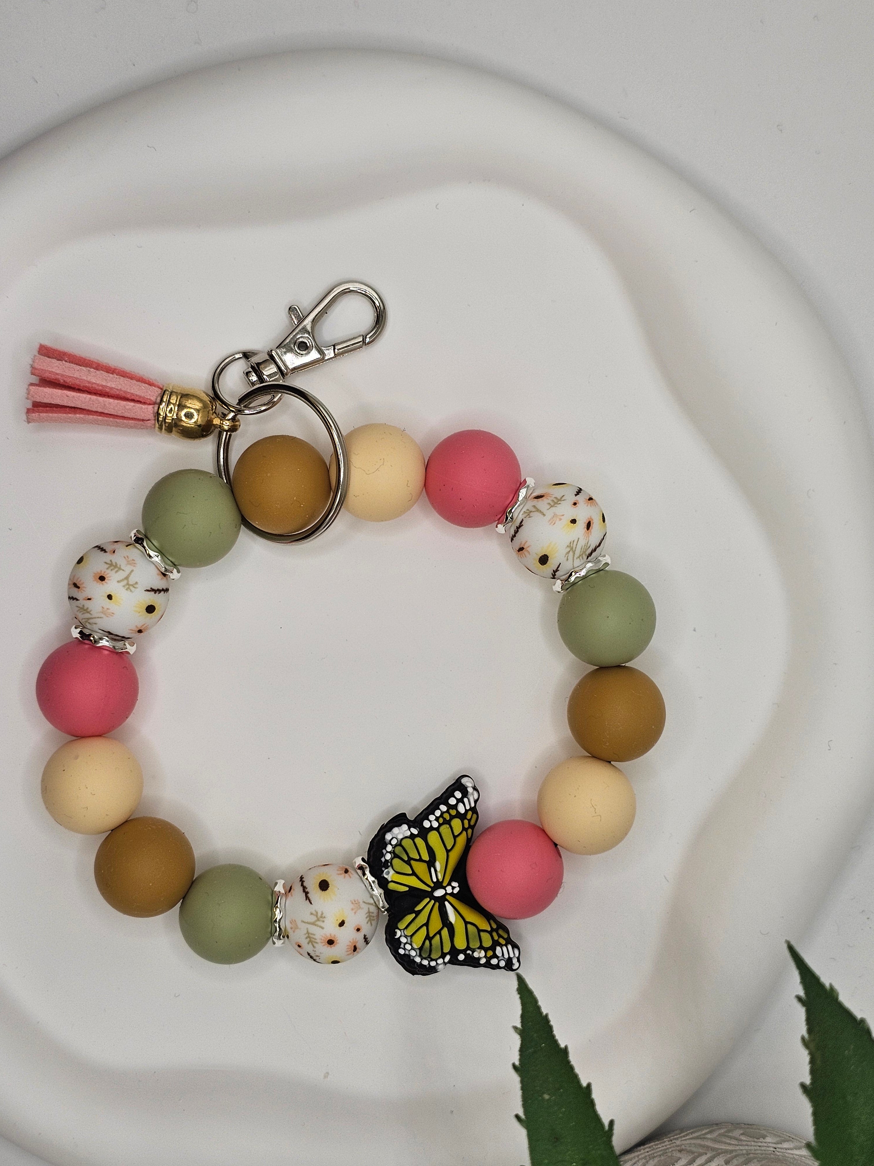 Silicone beaded keychain