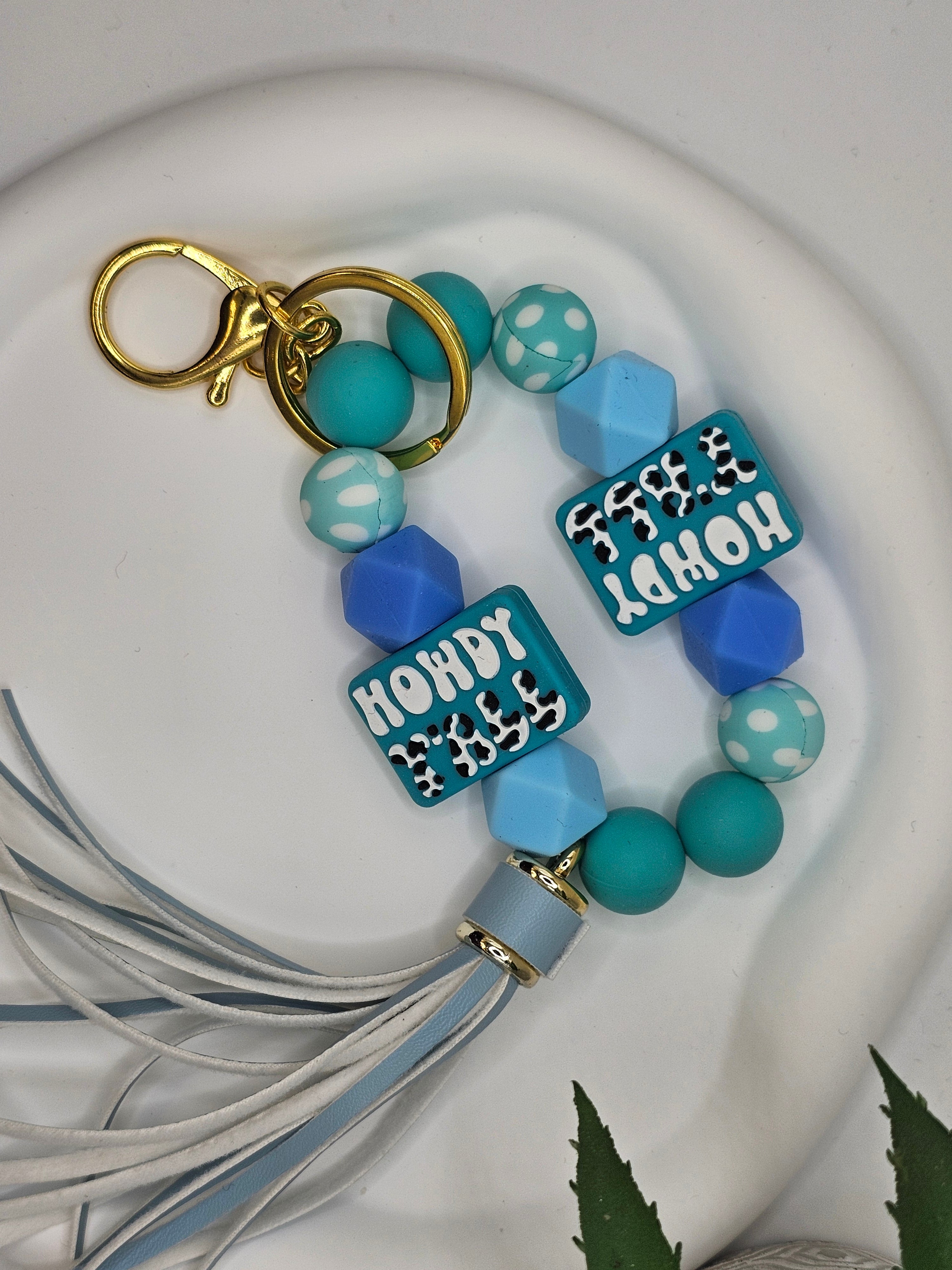 Silicone beaded keychain