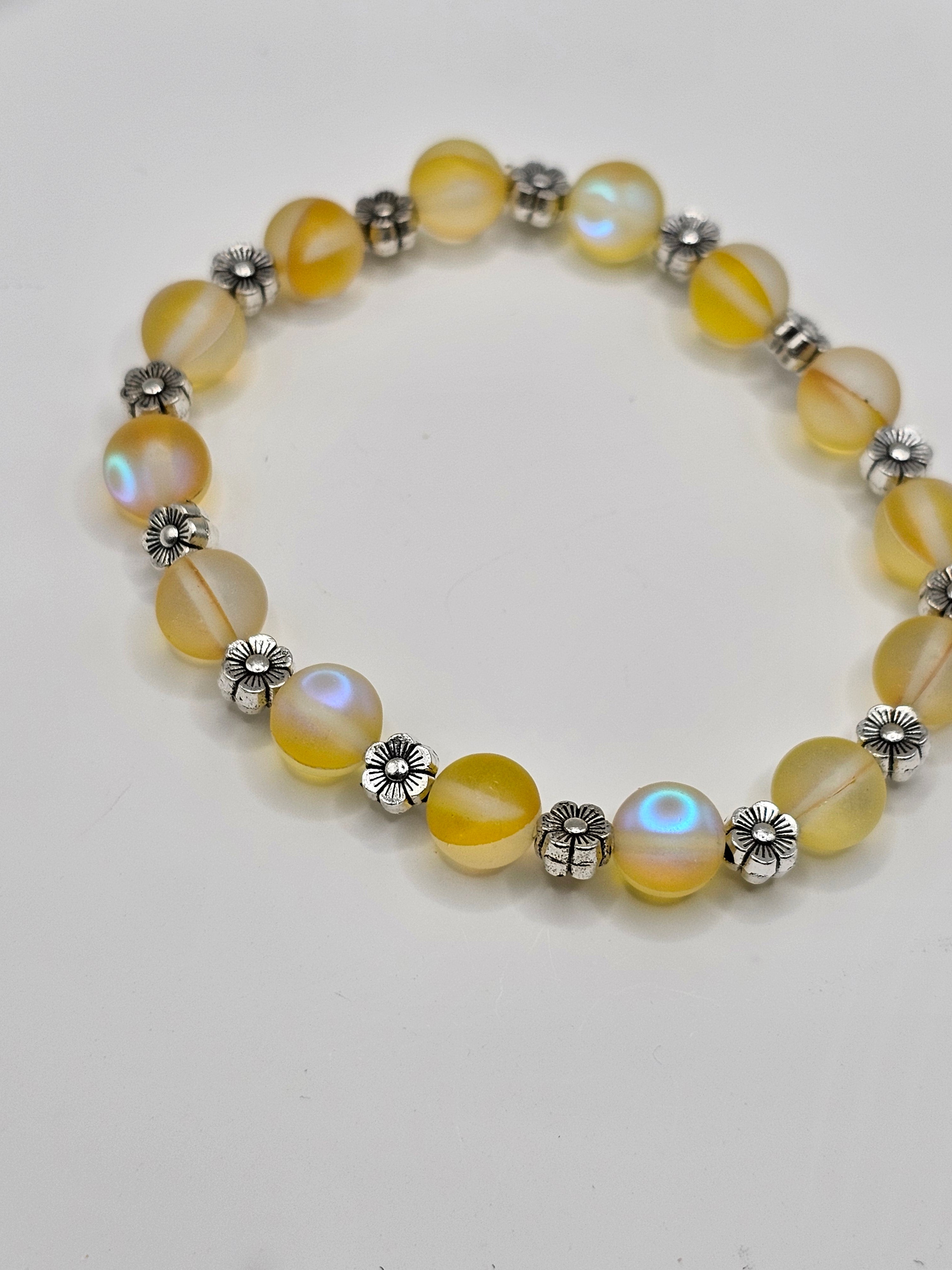 Mermaid Beaded Glass Stretch Bracelet