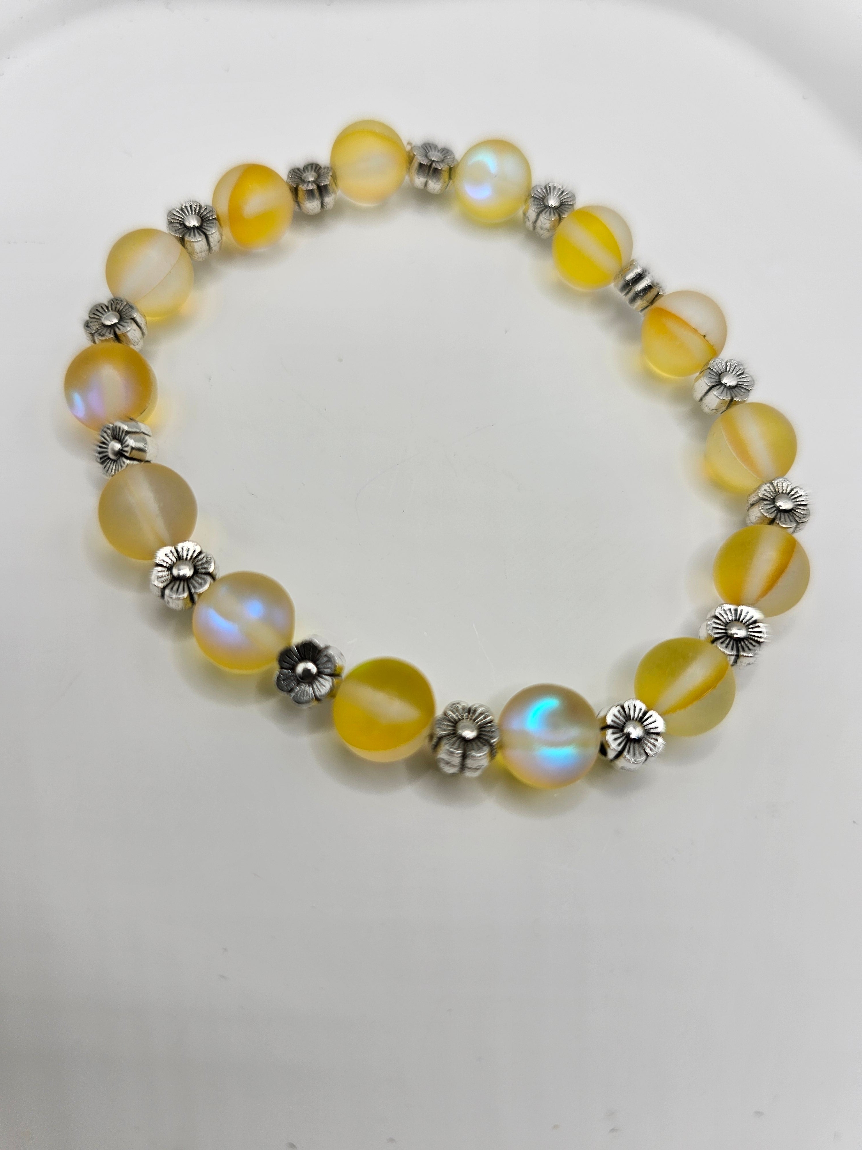 Mermaid Beaded Glass Stretch Bracelet