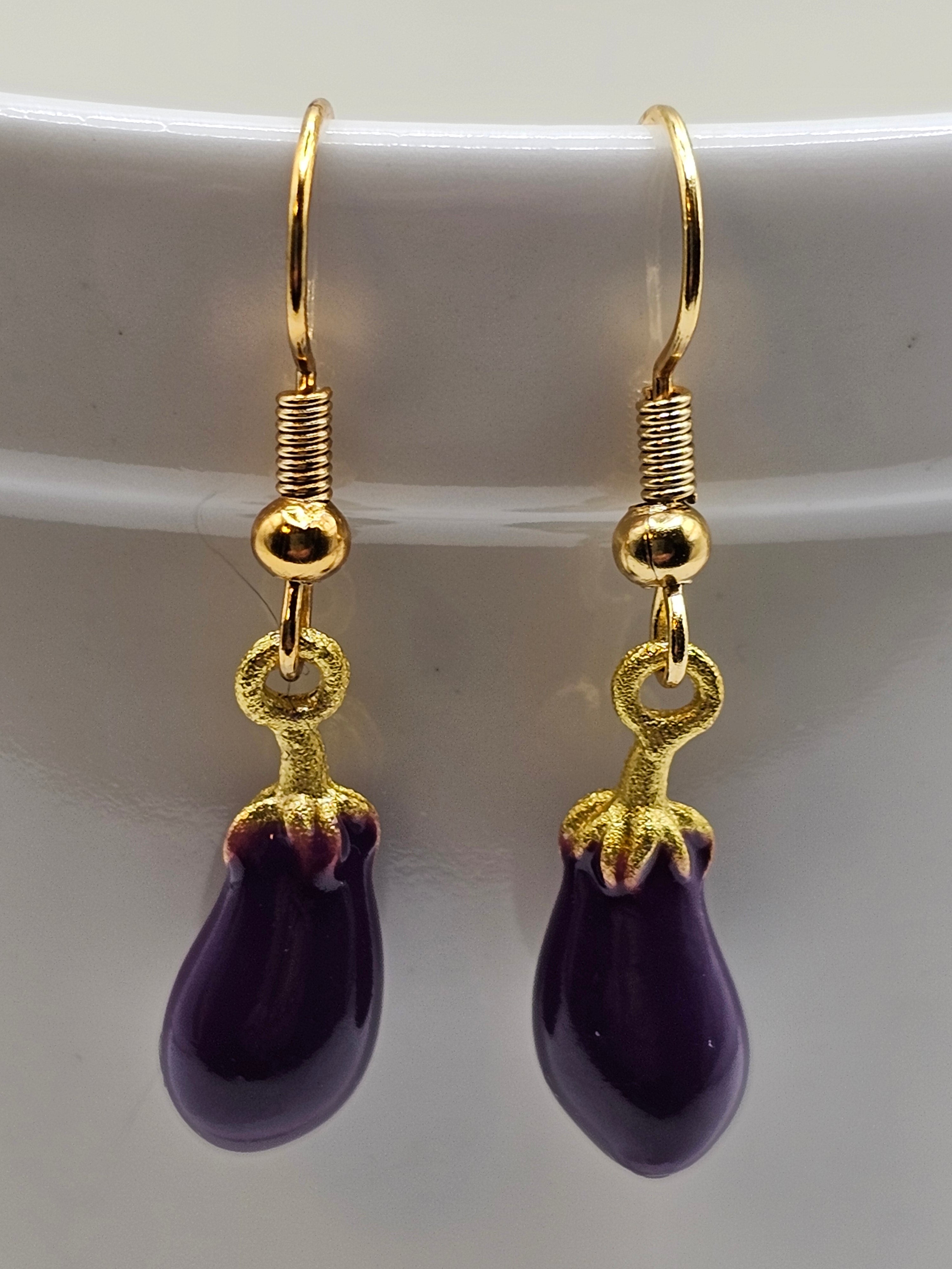 Eggplant Earrings