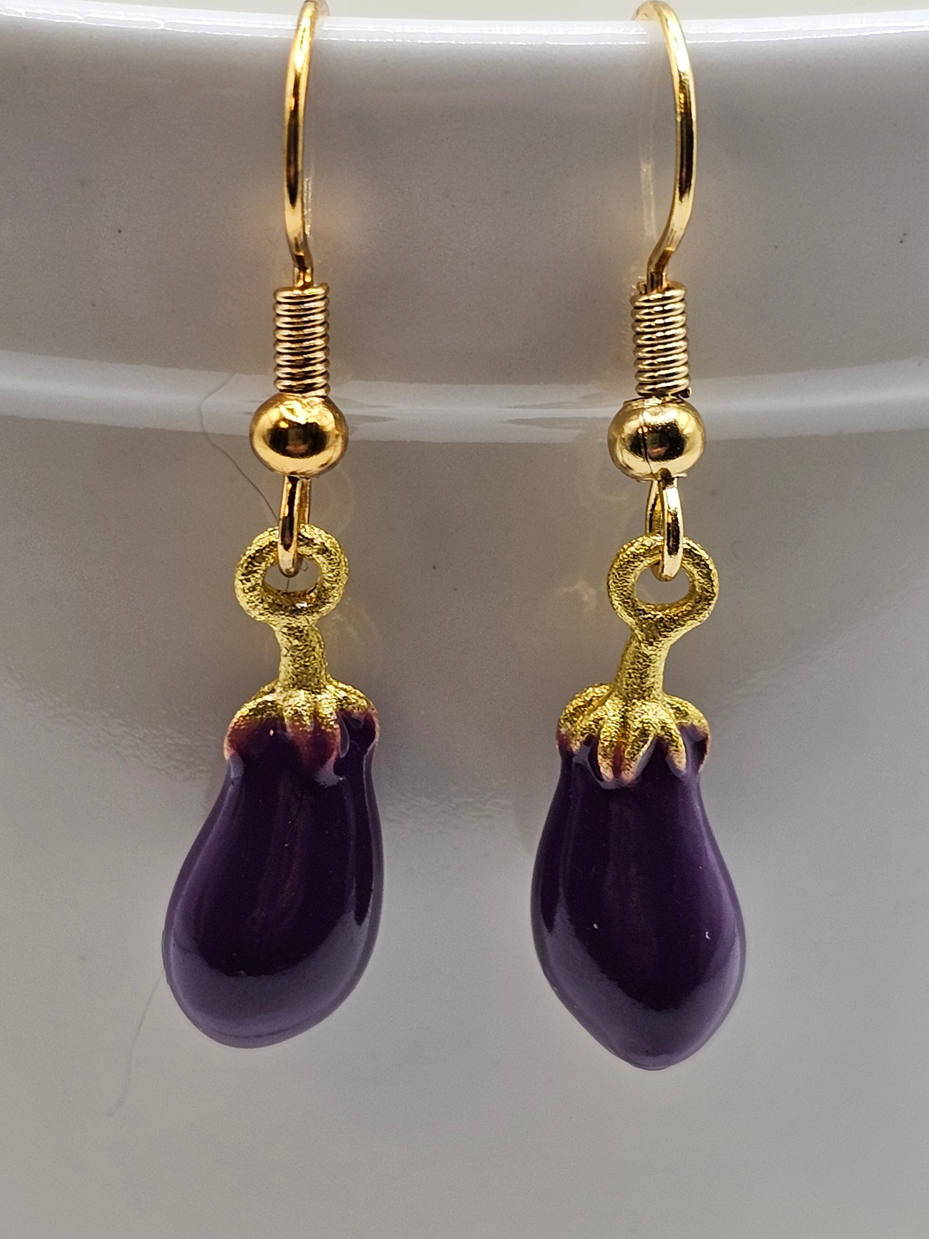 Eggplant Earrings