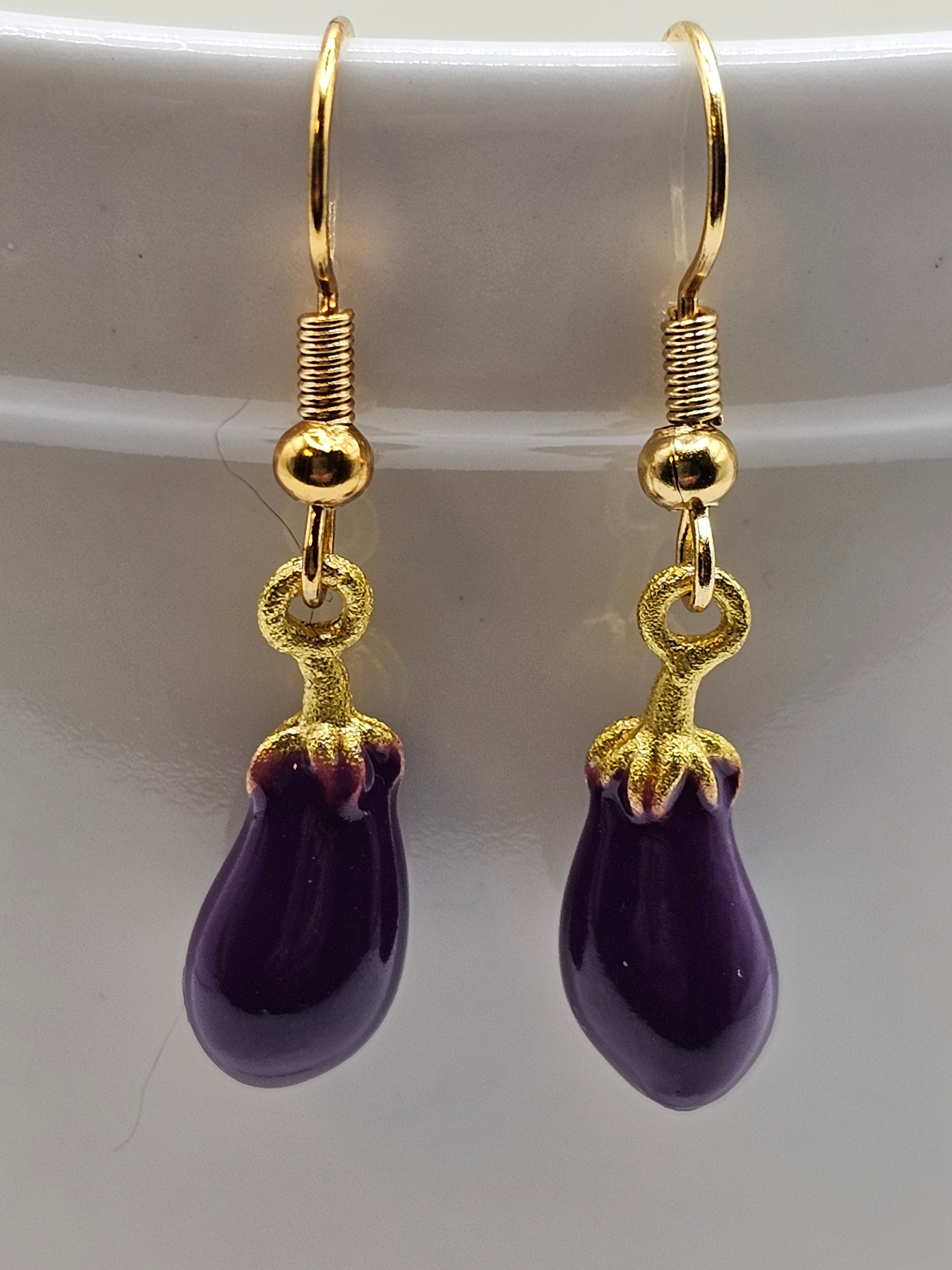 Eggplant Earrings