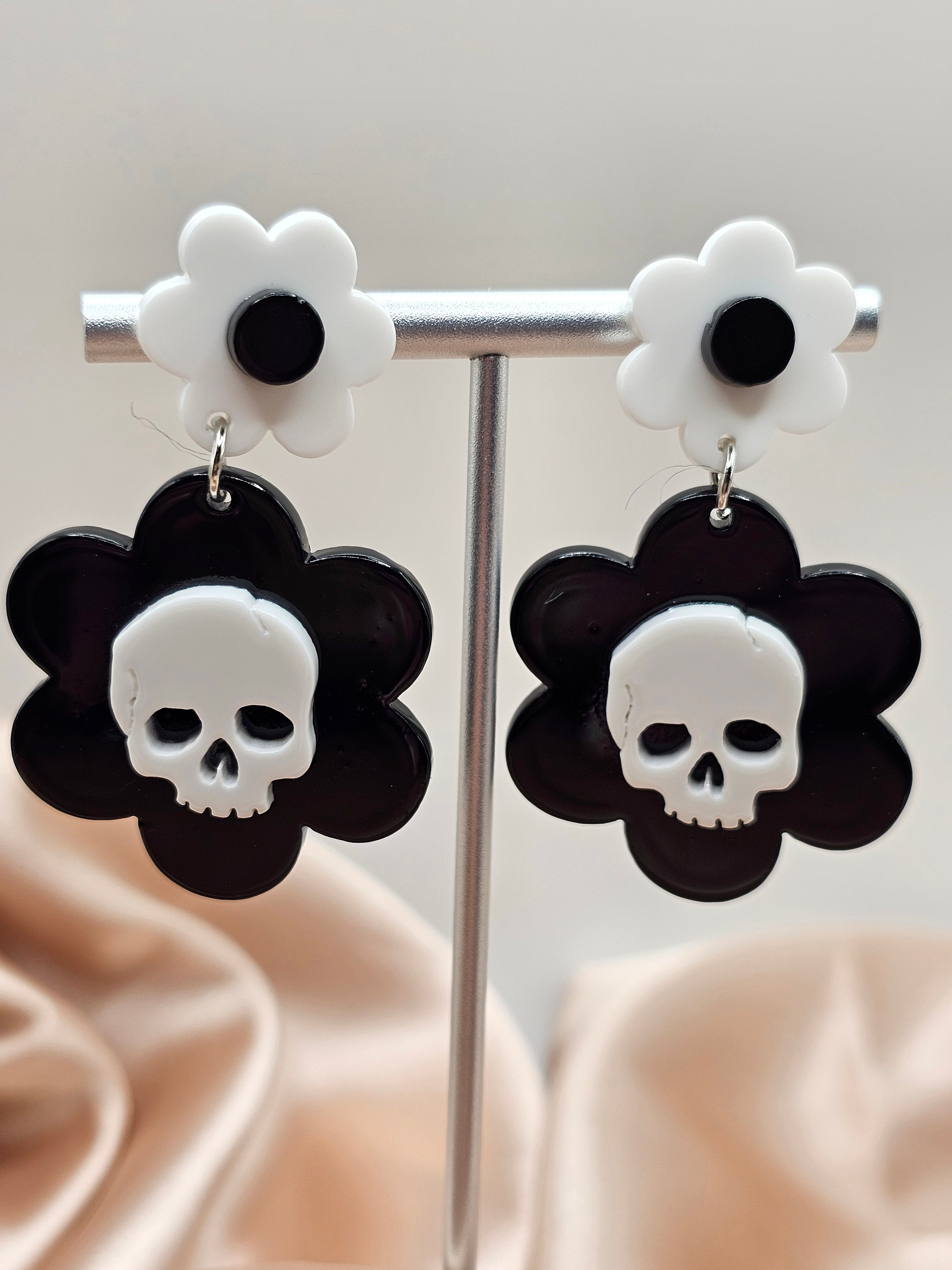 Black Skull Earrings