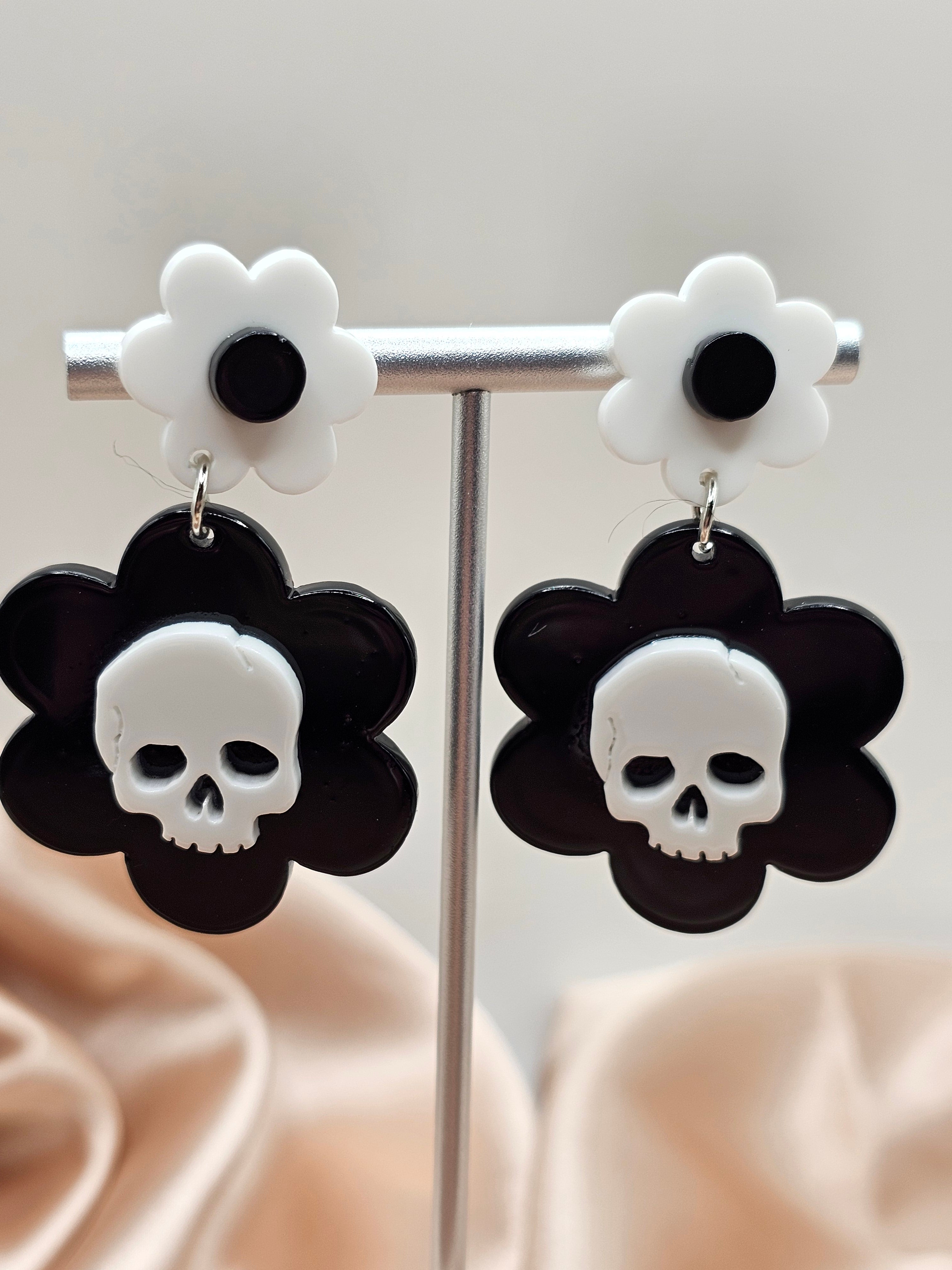 Black Skull Earrings