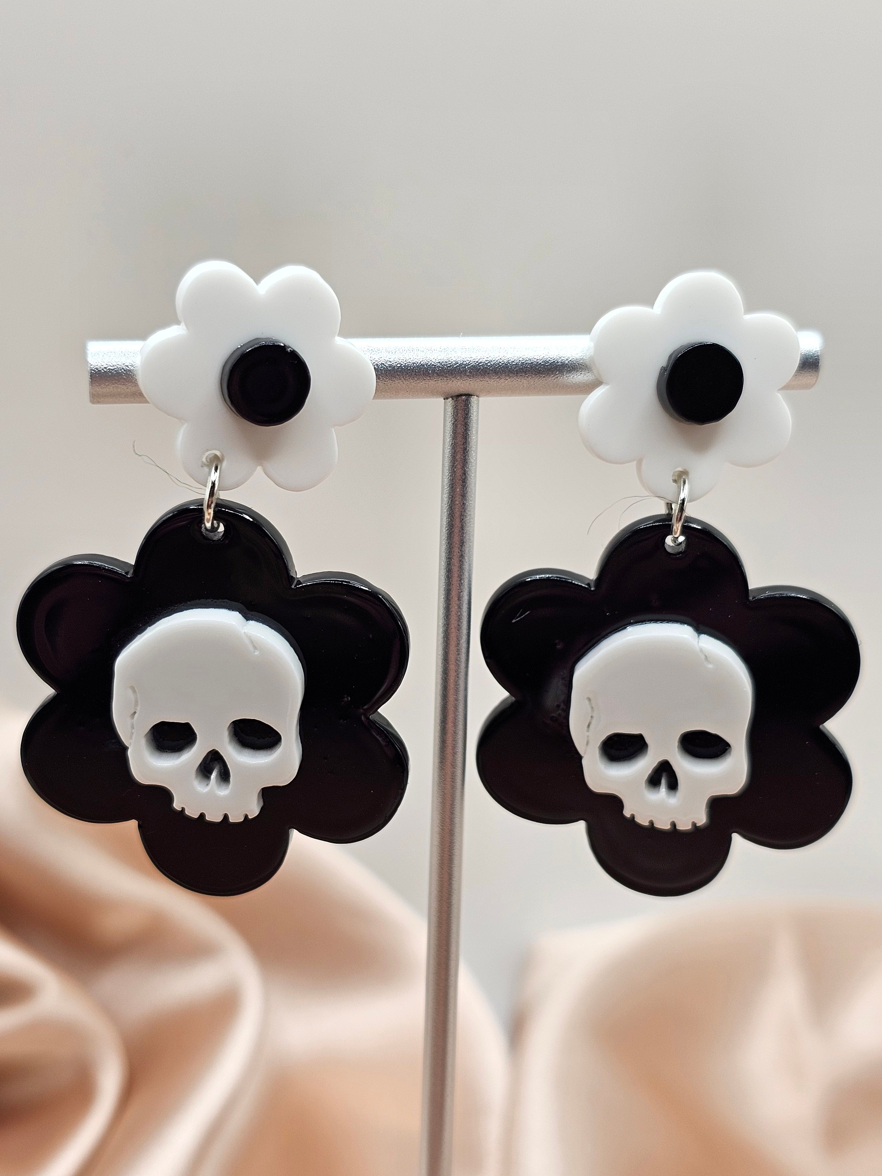 Black Skull Earrings