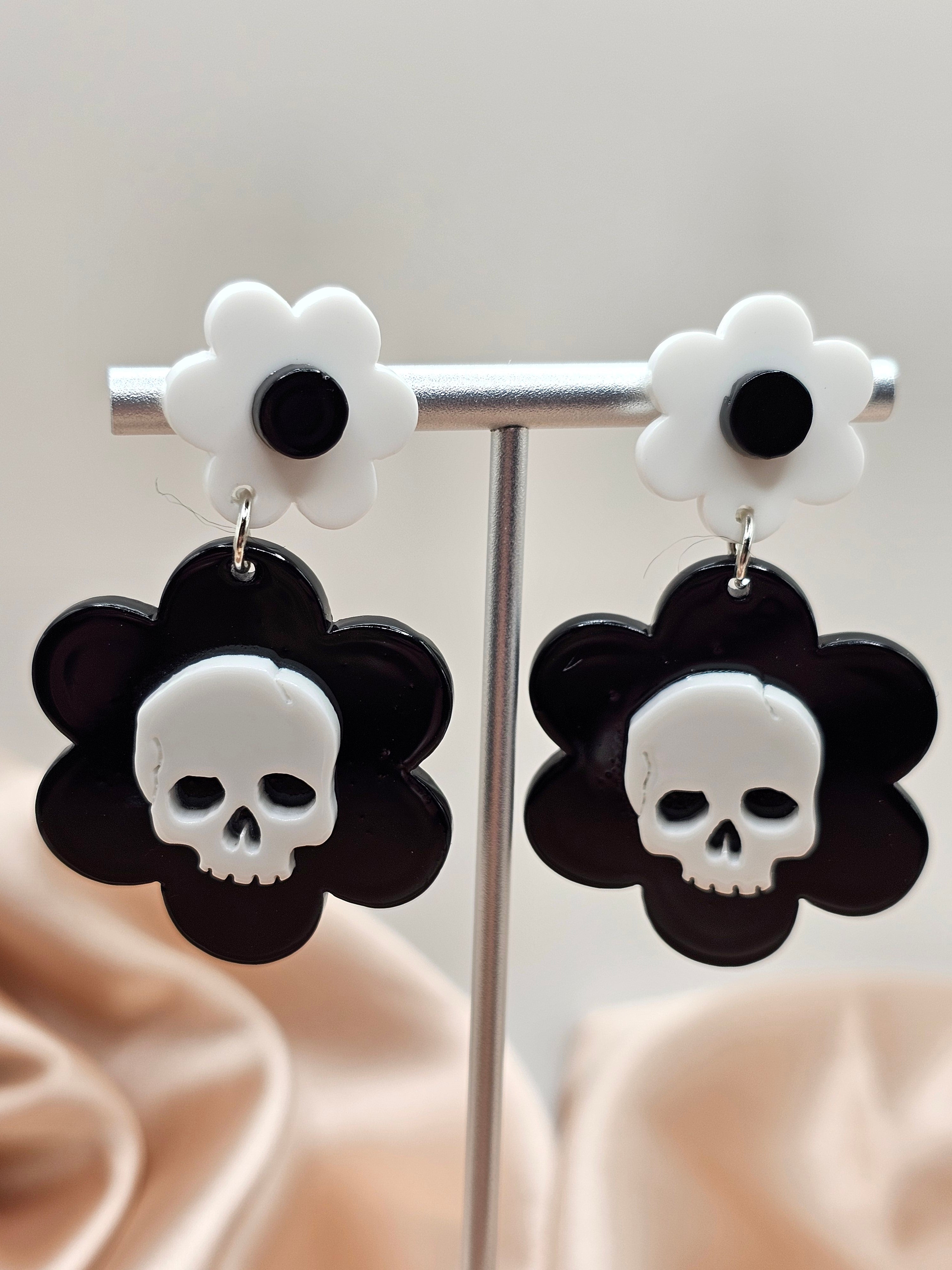 Black Skull Earrings