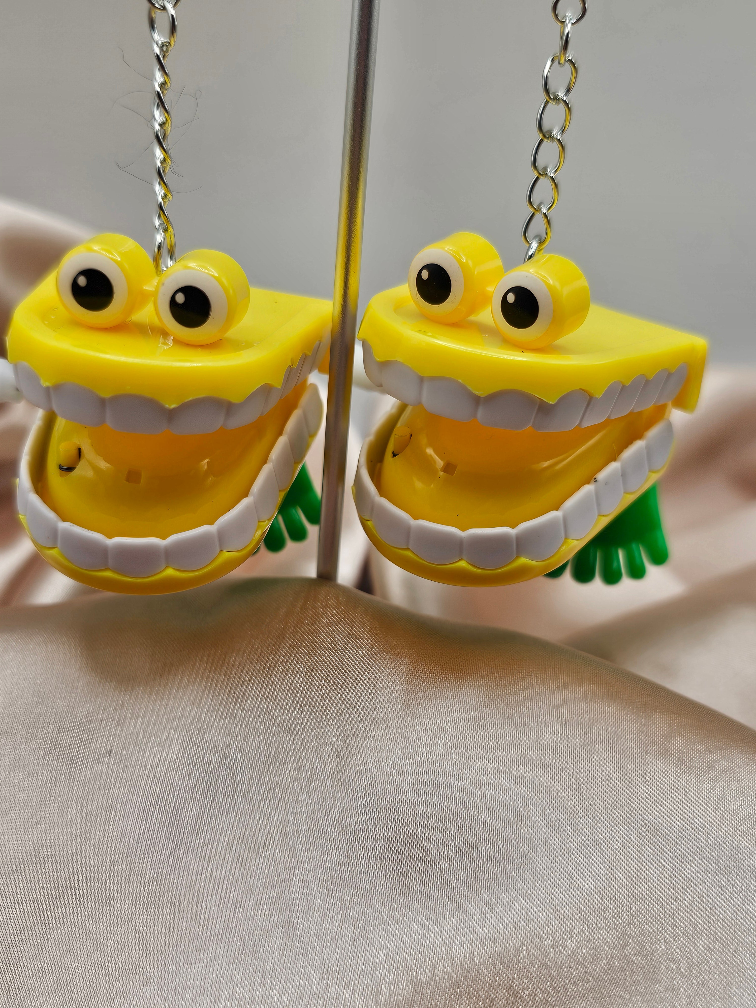 Yellow Dancing Teeth Earrings