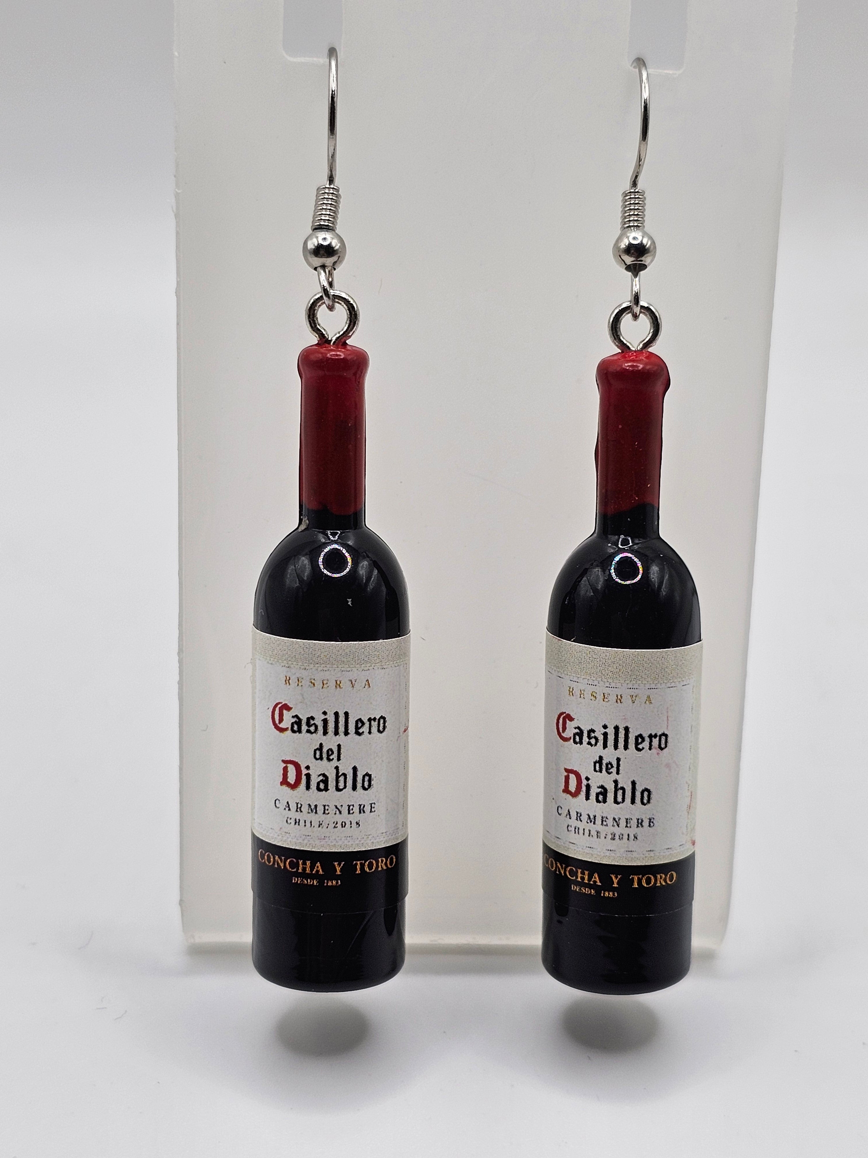 Red Wine Bottle Earrings