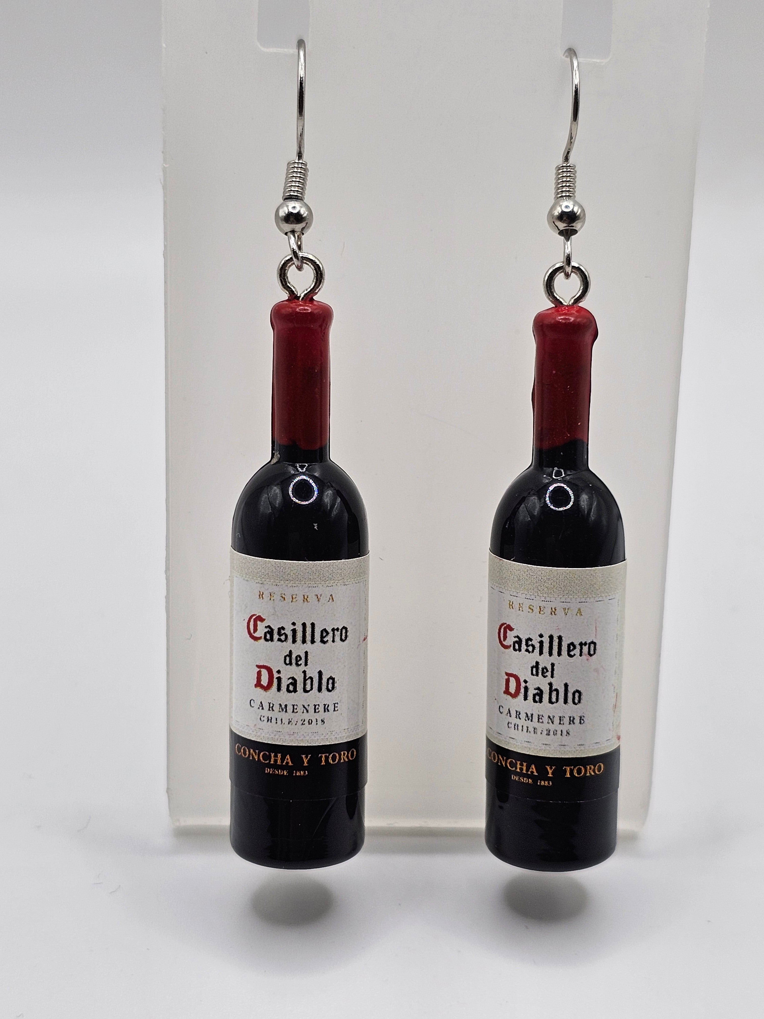 Red Wine Bottle Earrings