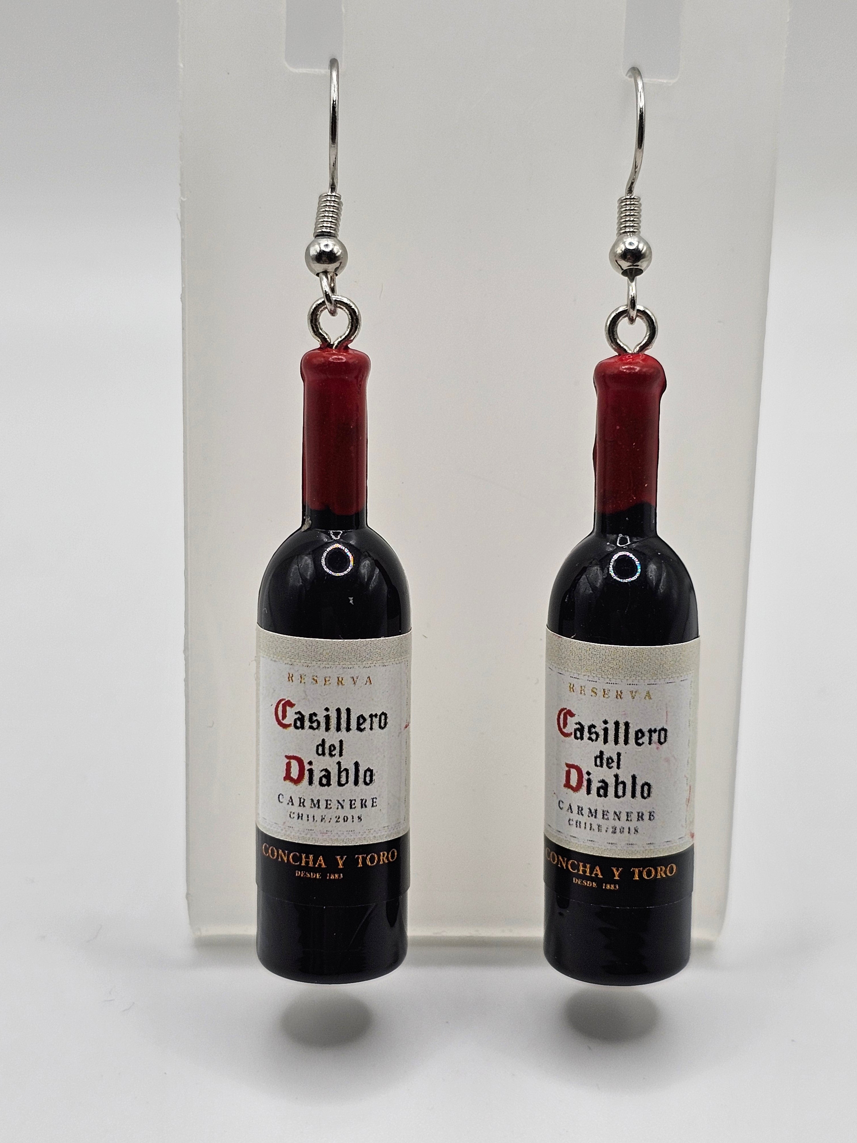 Red Wine Bottle Earrings