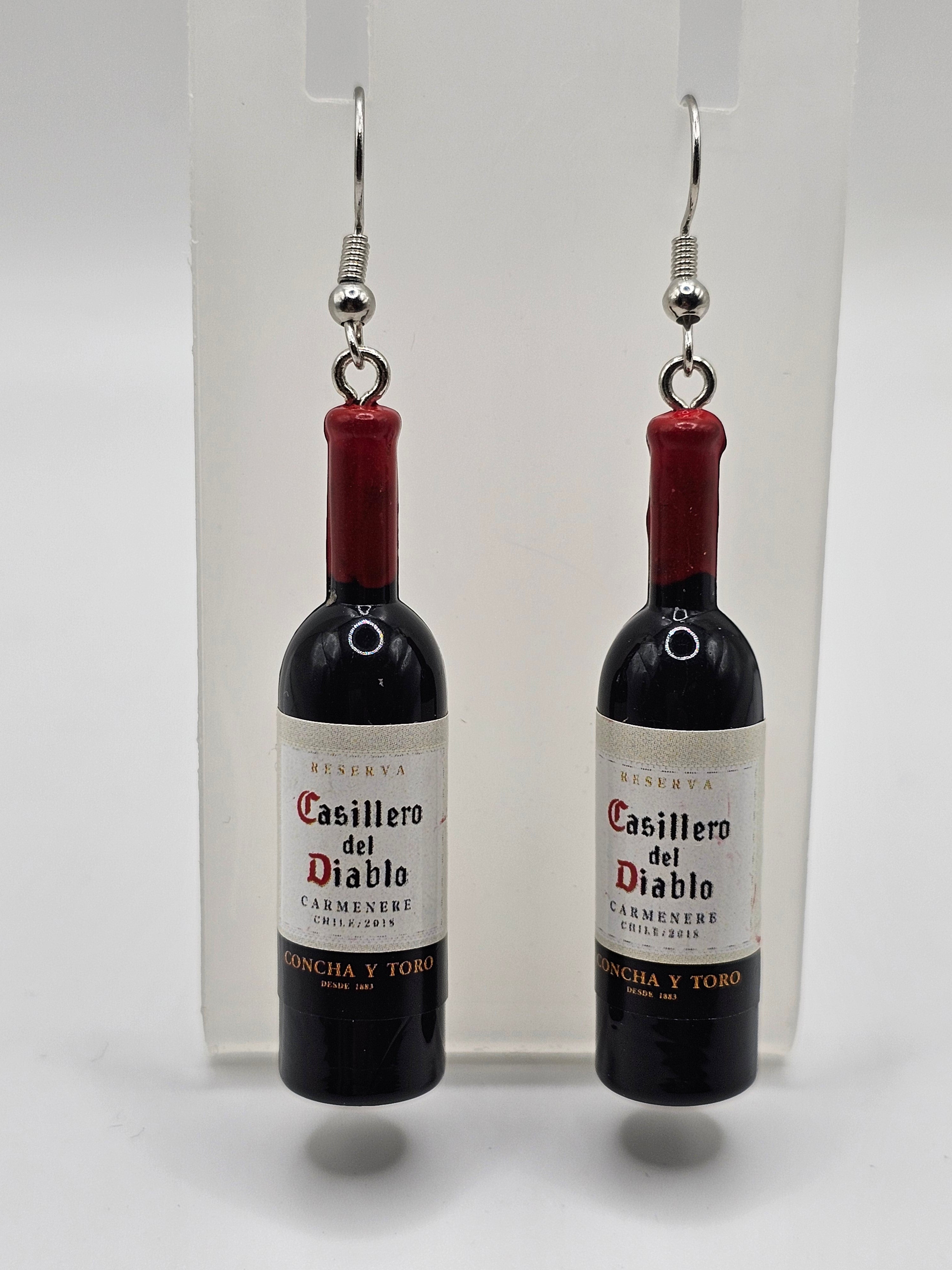 Red Wine Bottle Earrings