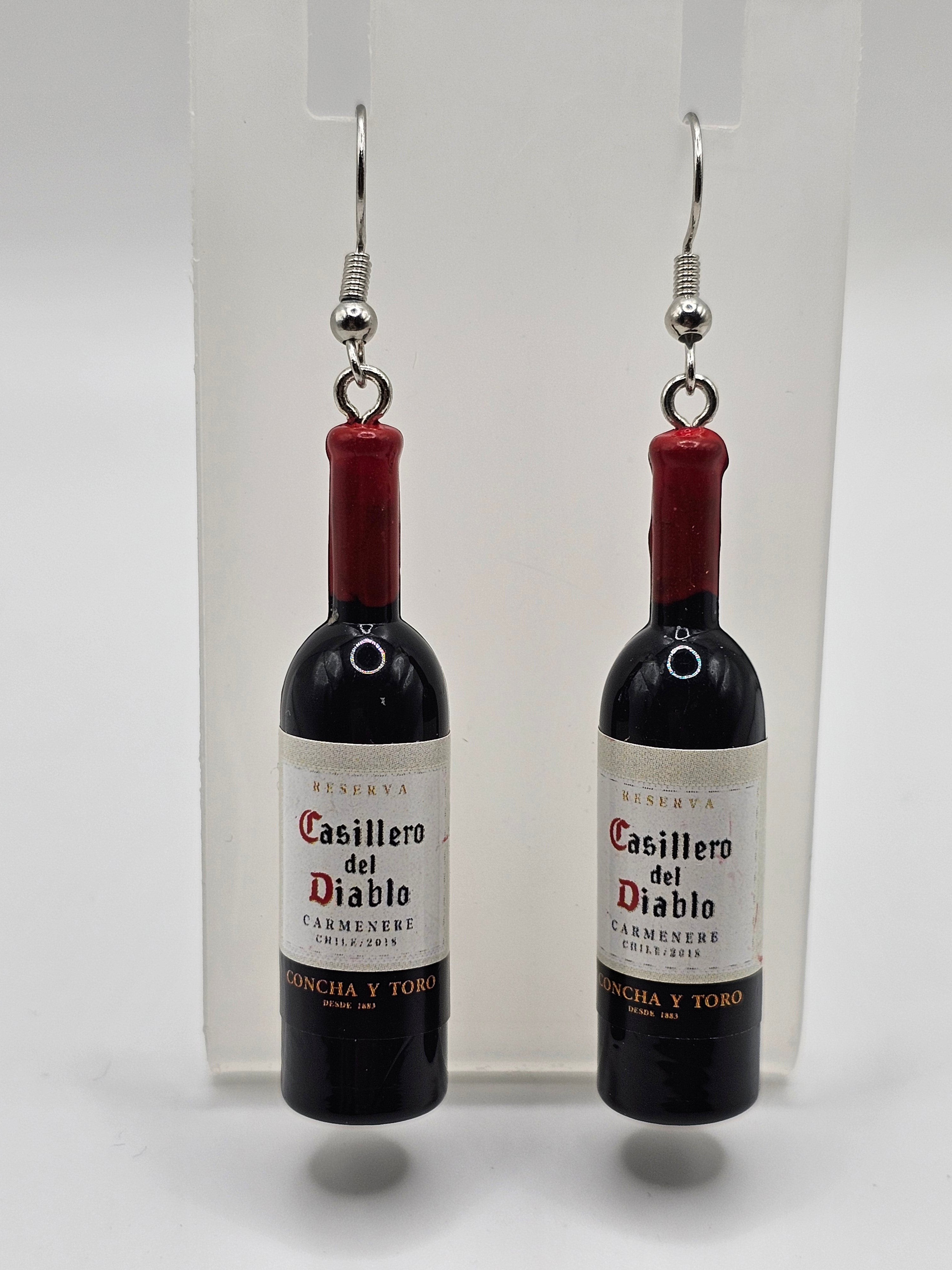 Red Wine Bottle Earrings