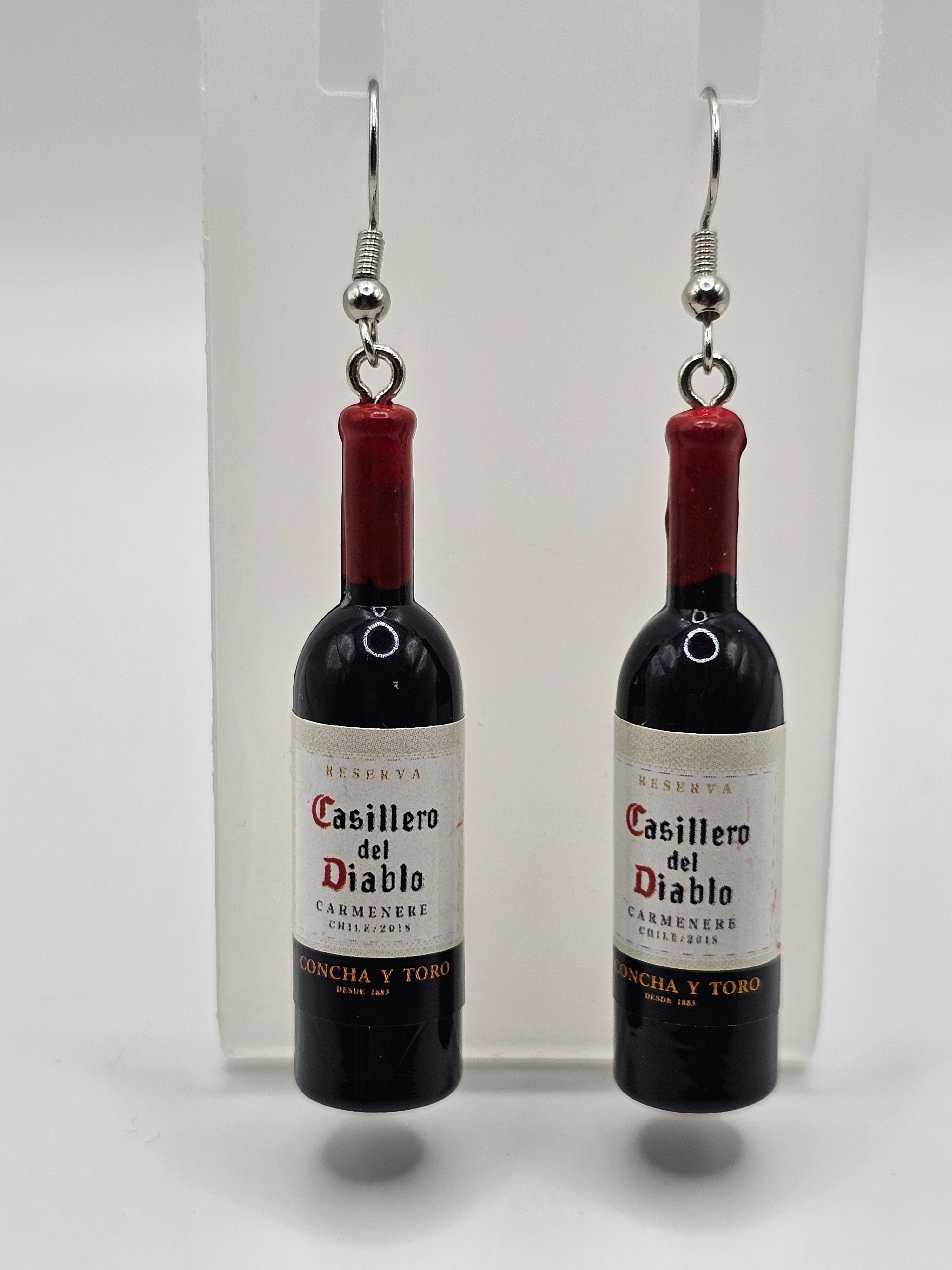 Red Wine Bottle Earrings