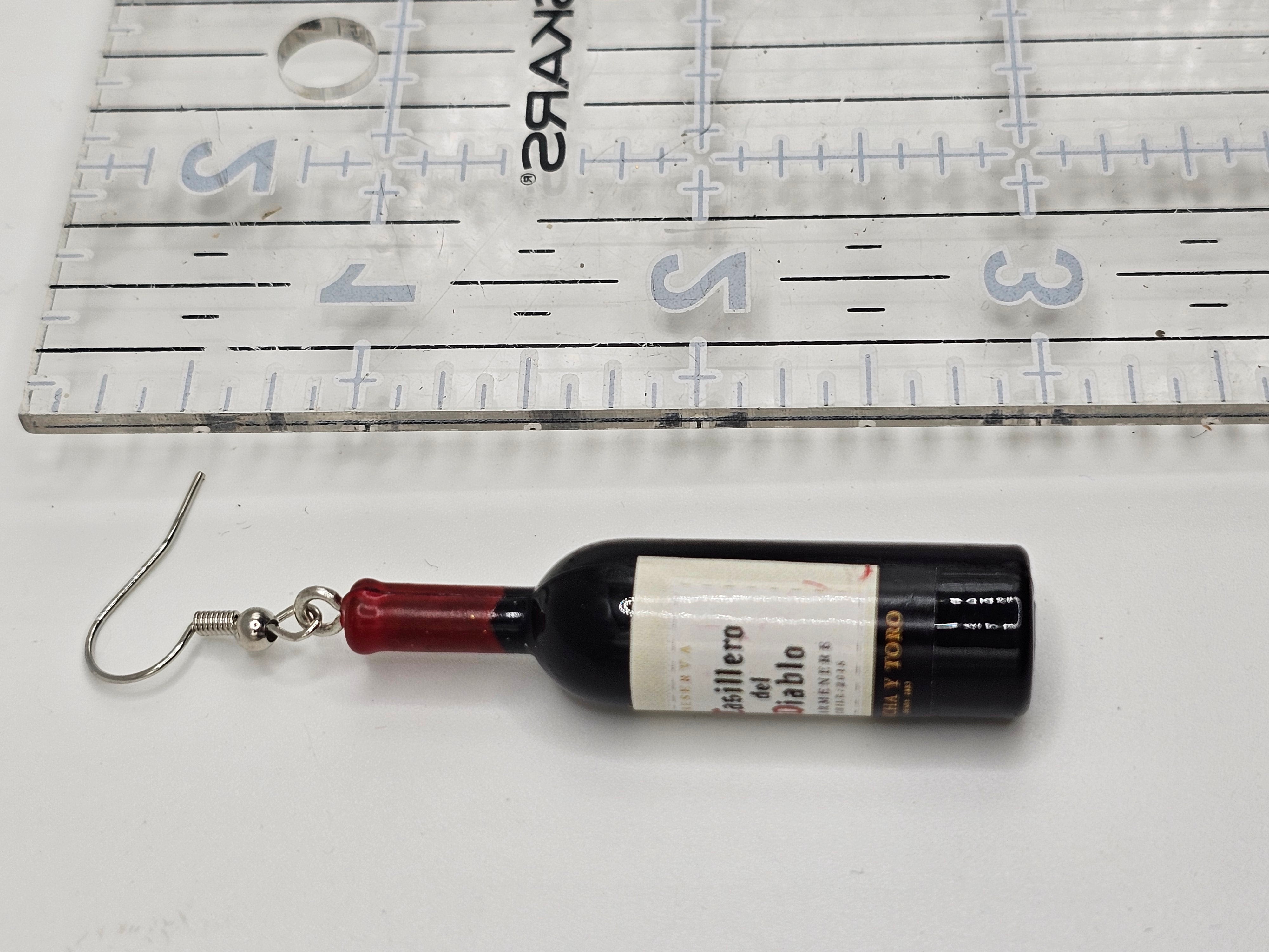 Red Wine Bottle Earrings