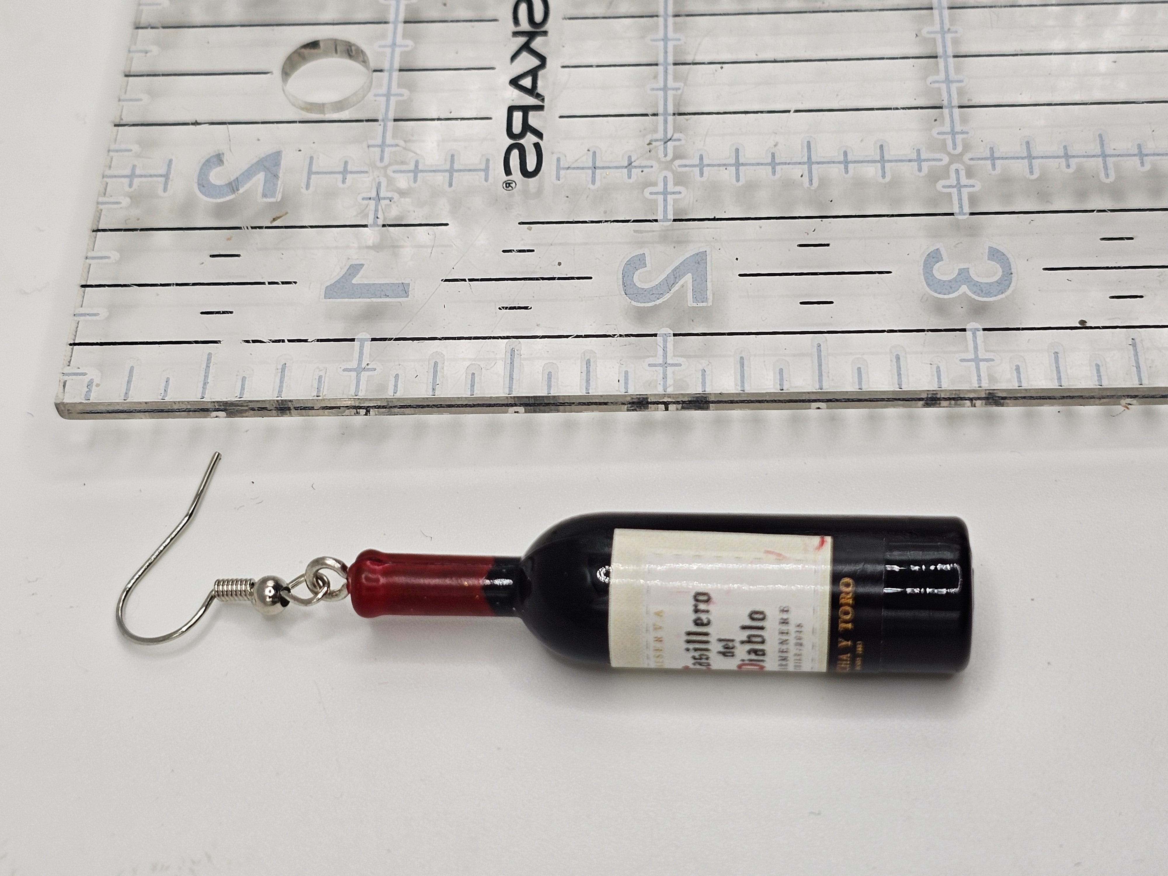 Red Wine Bottle Earrings