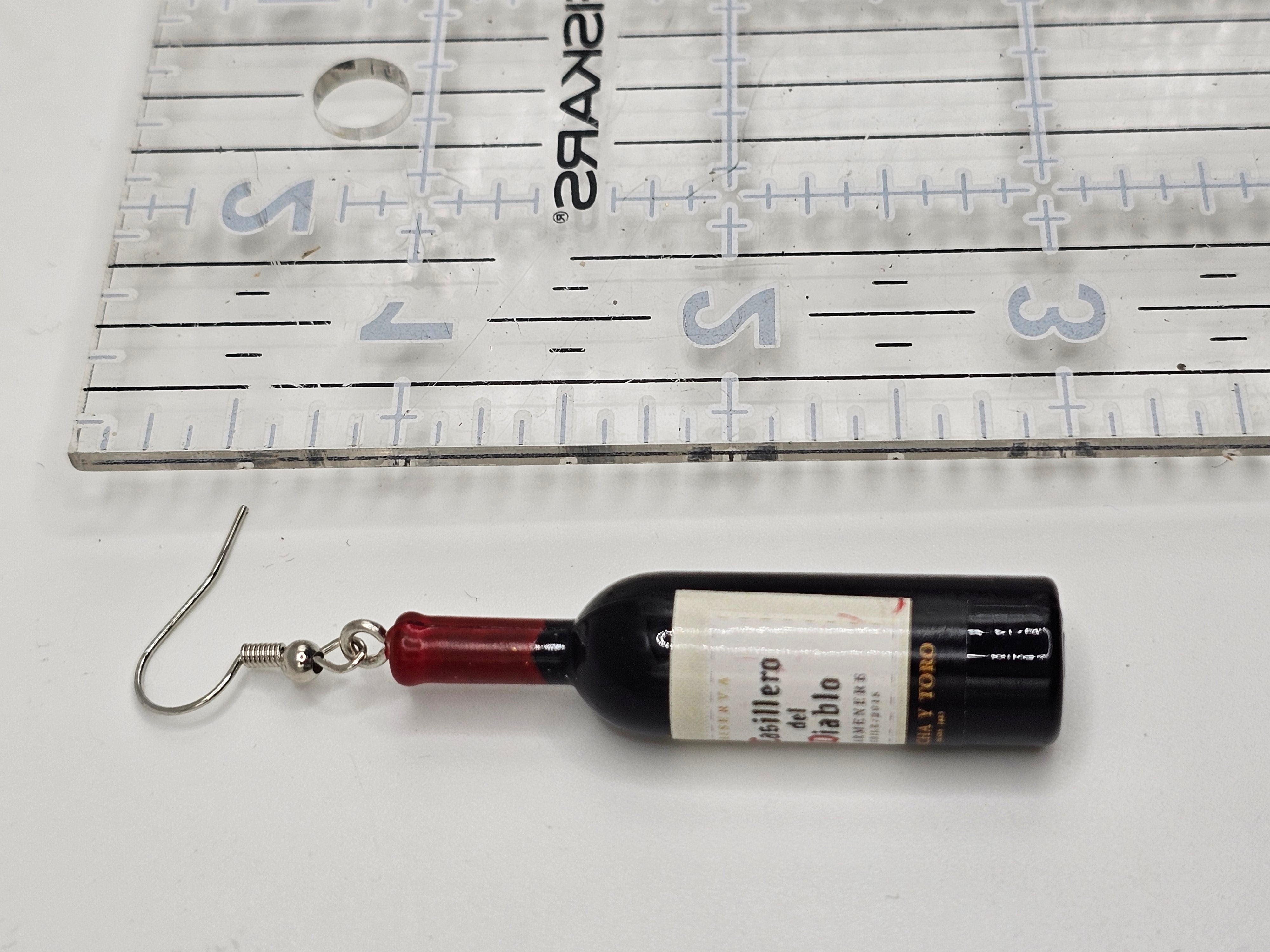 Red Wine Bottle Earrings