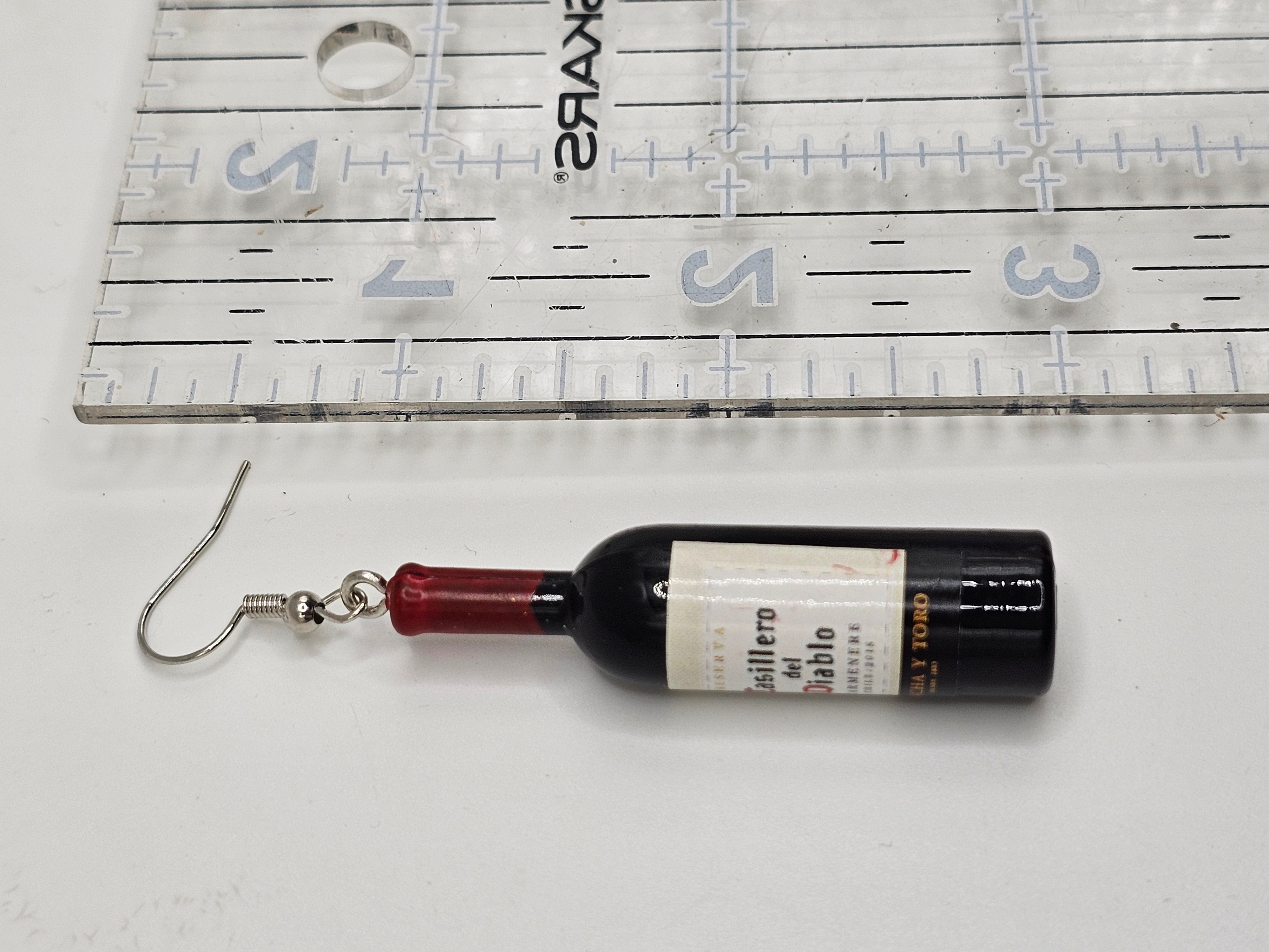 Red Wine Bottle Earrings