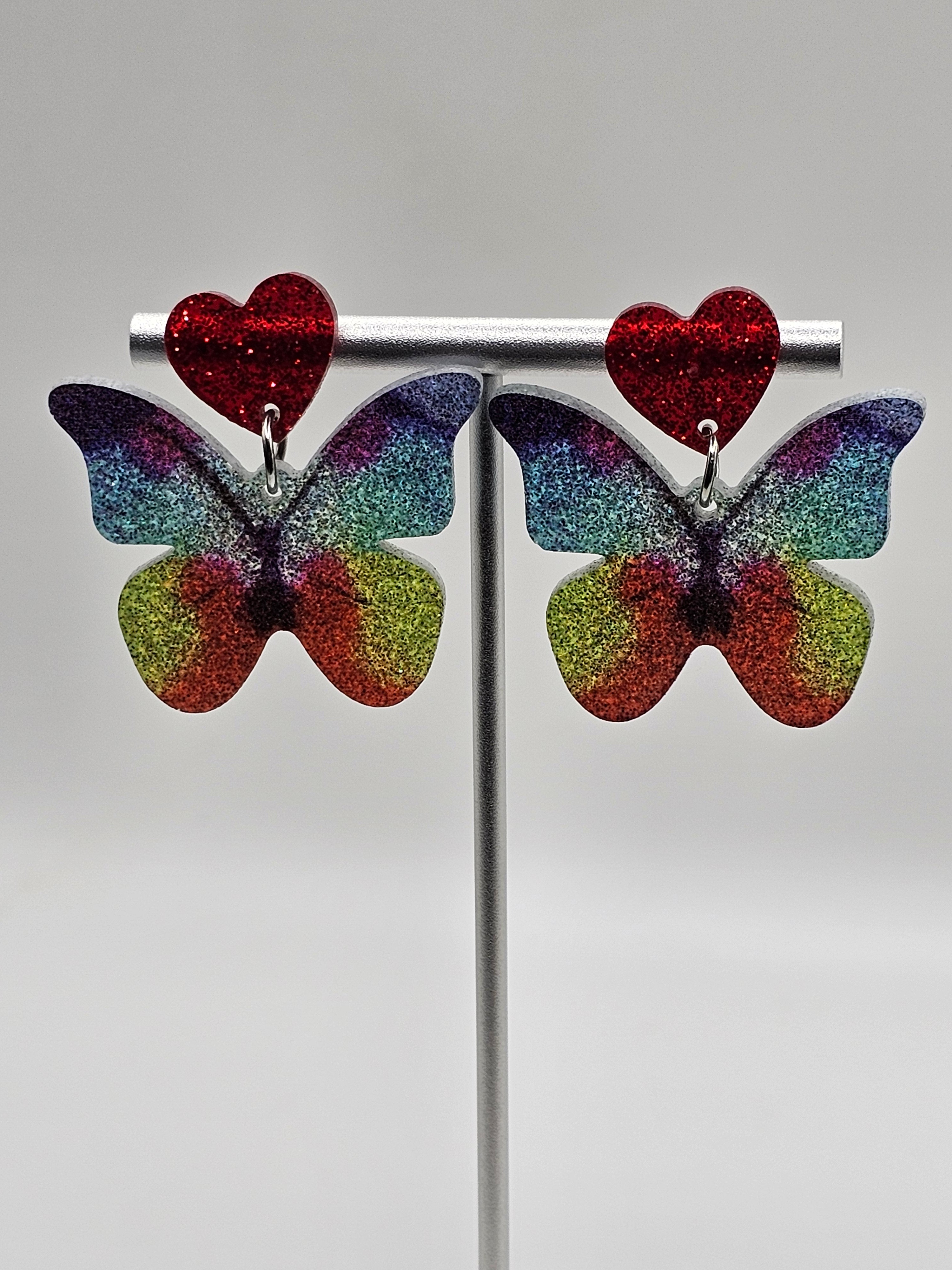 Rainbow Butterfly Earrings