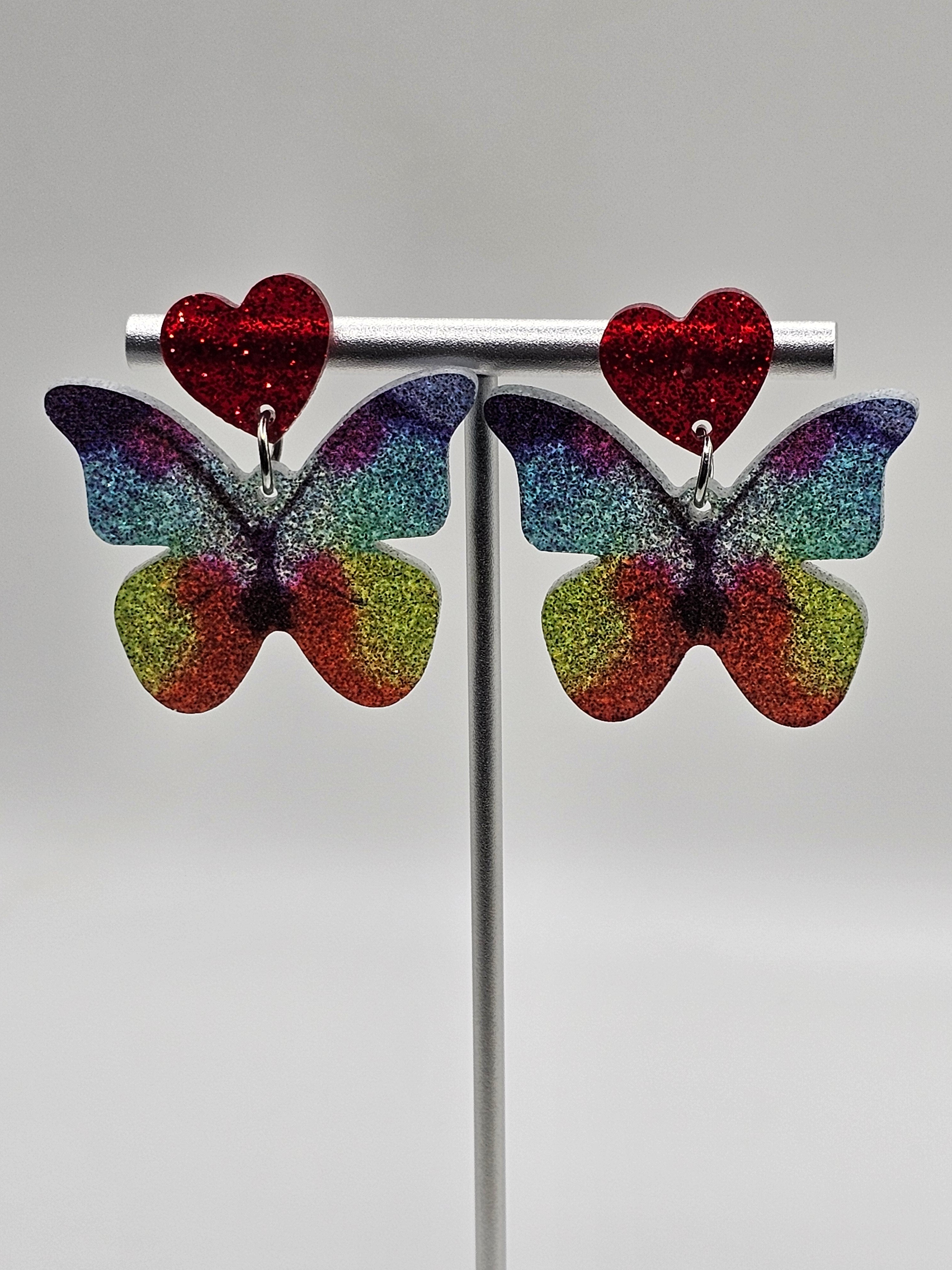 Rainbow Butterfly Earrings