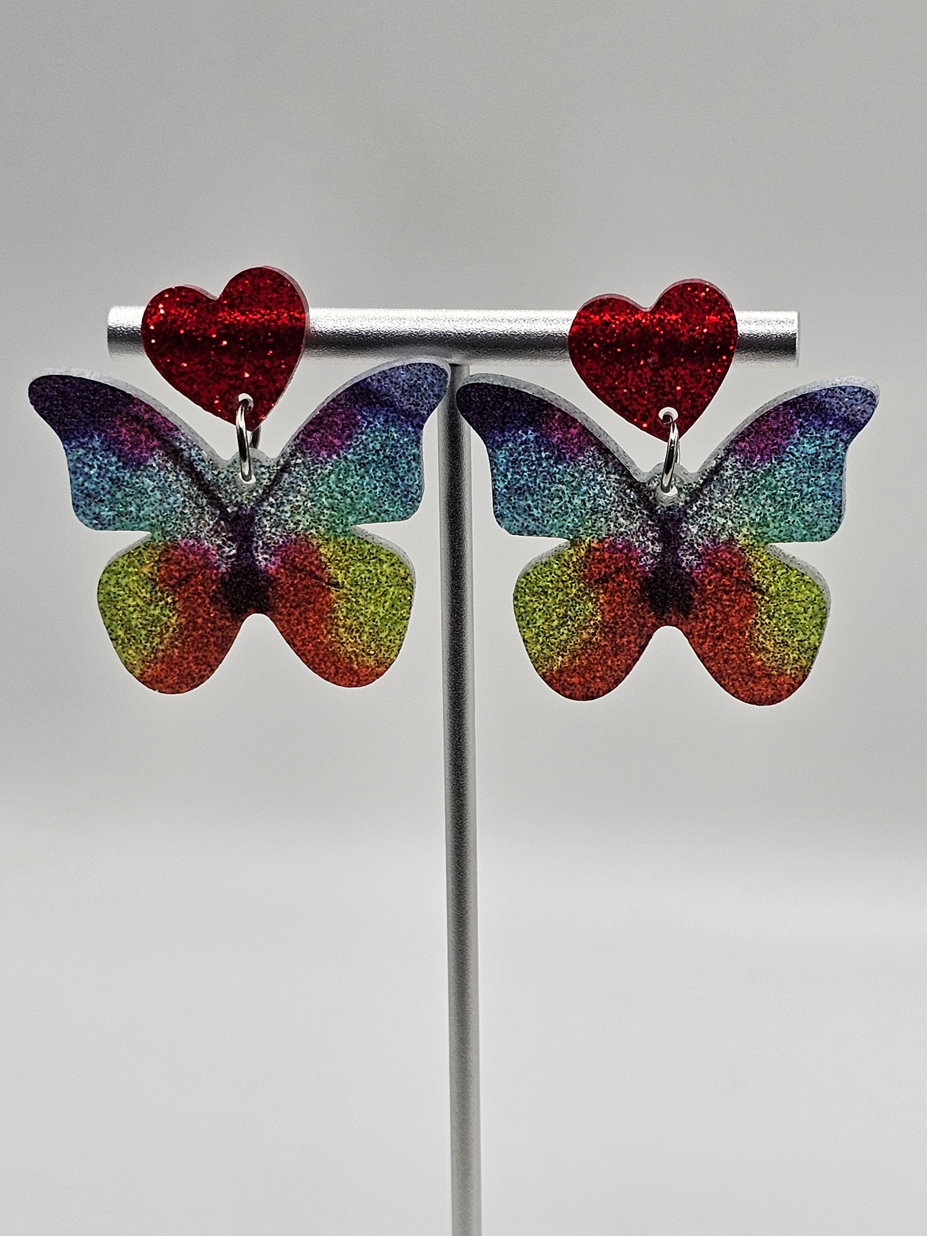 Rainbow Butterfly Earrings