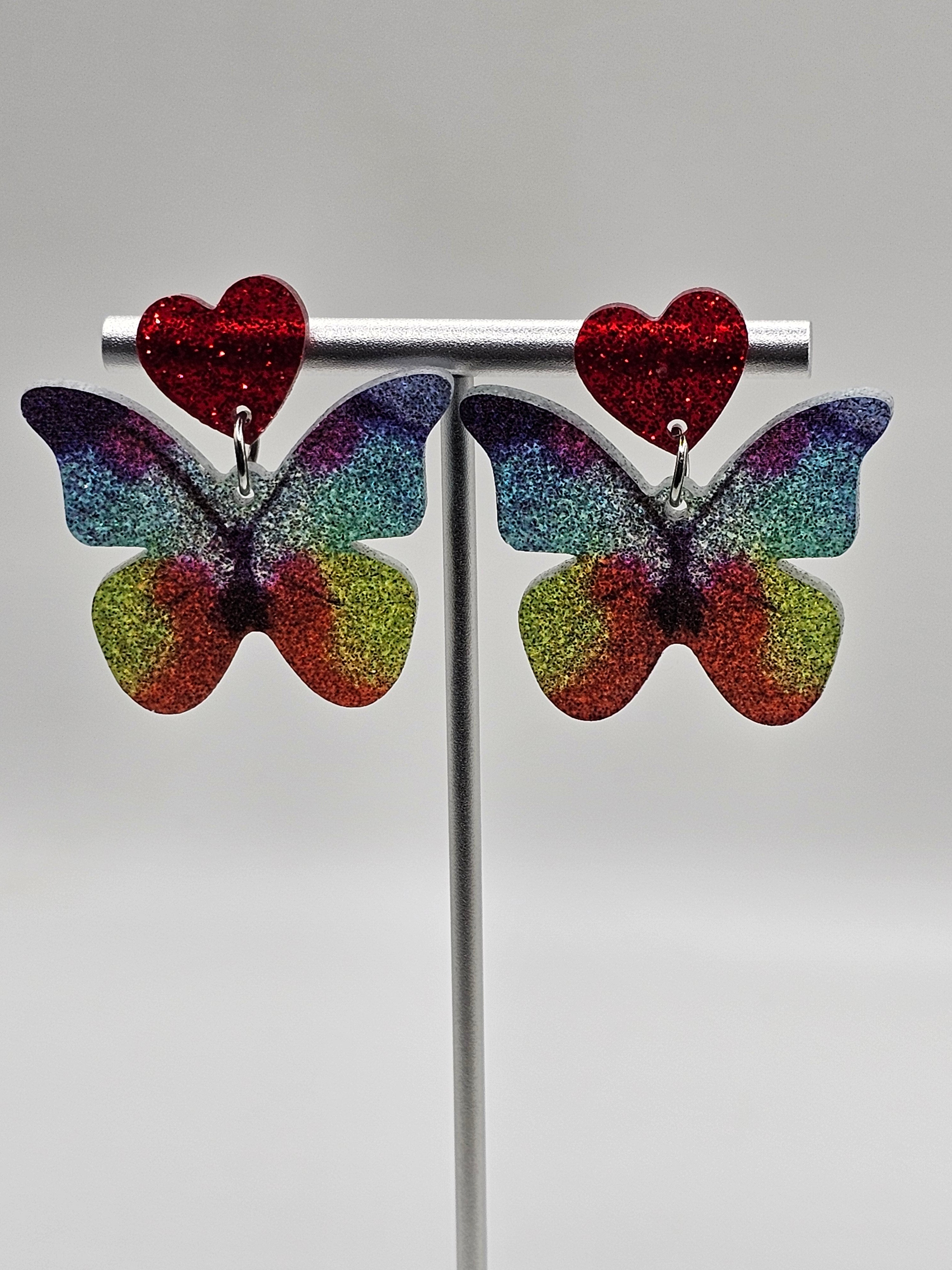 Rainbow Butterfly Earrings