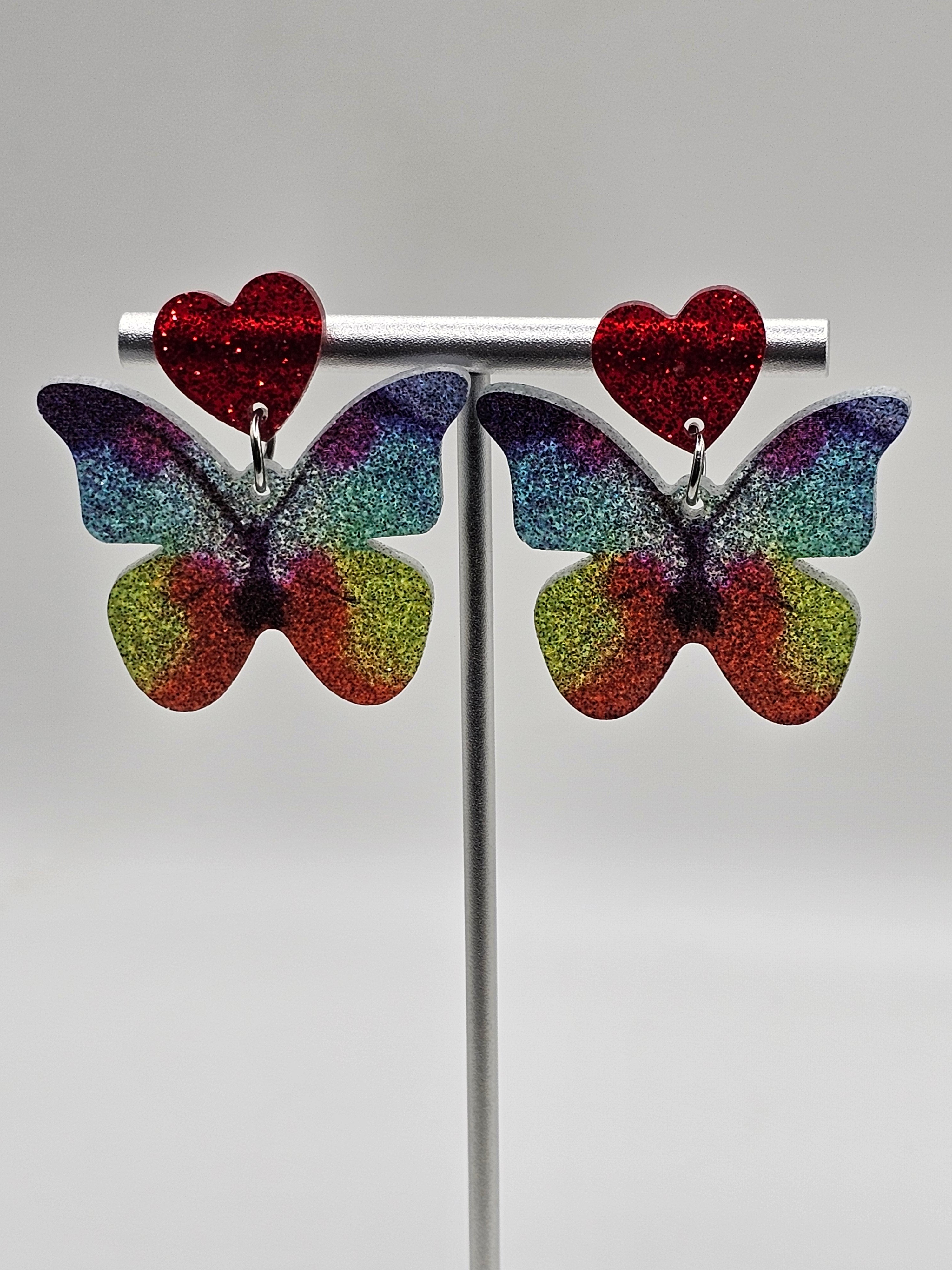 Rainbow Butterfly Earrings