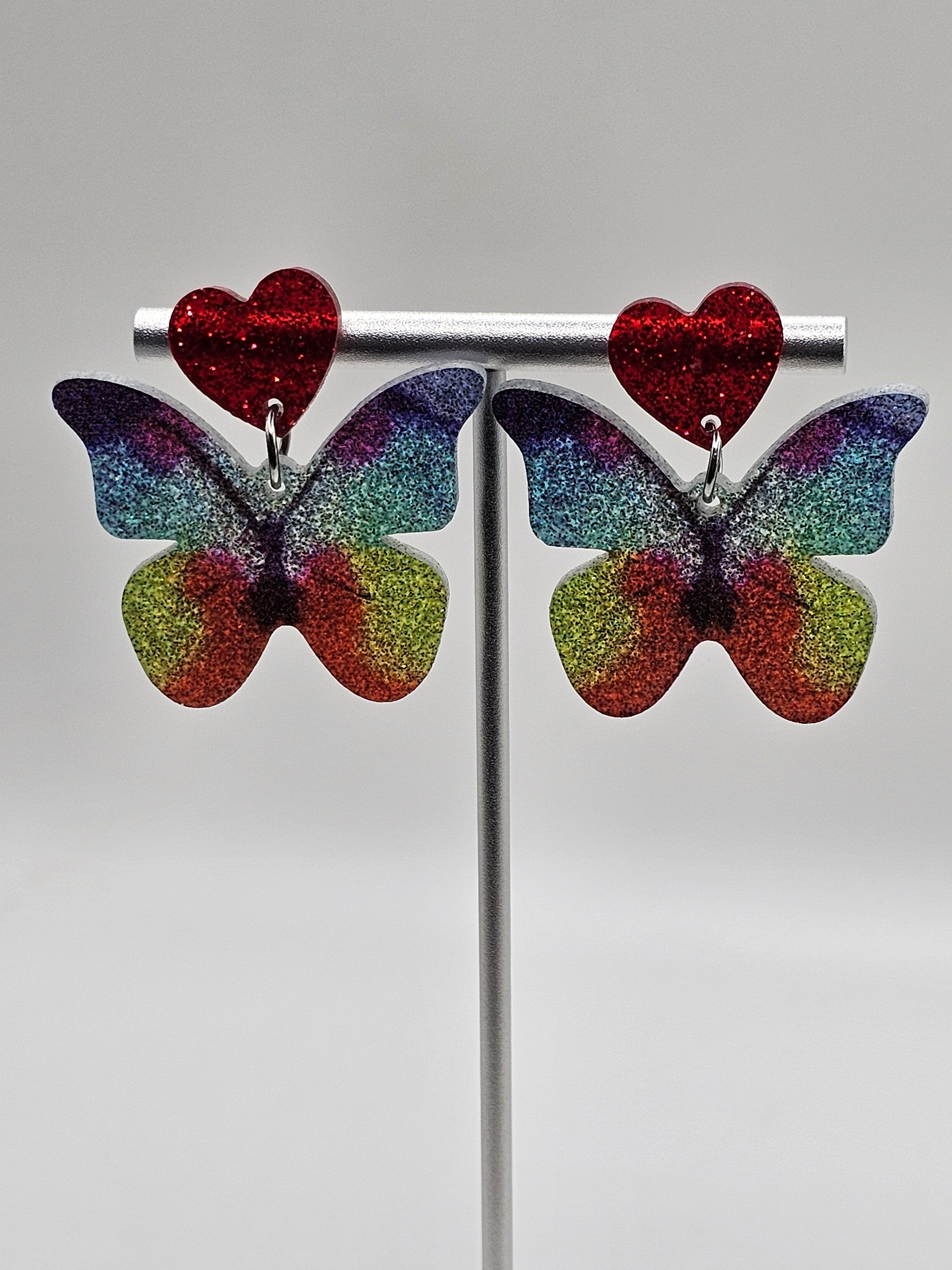 Rainbow Butterfly Earrings