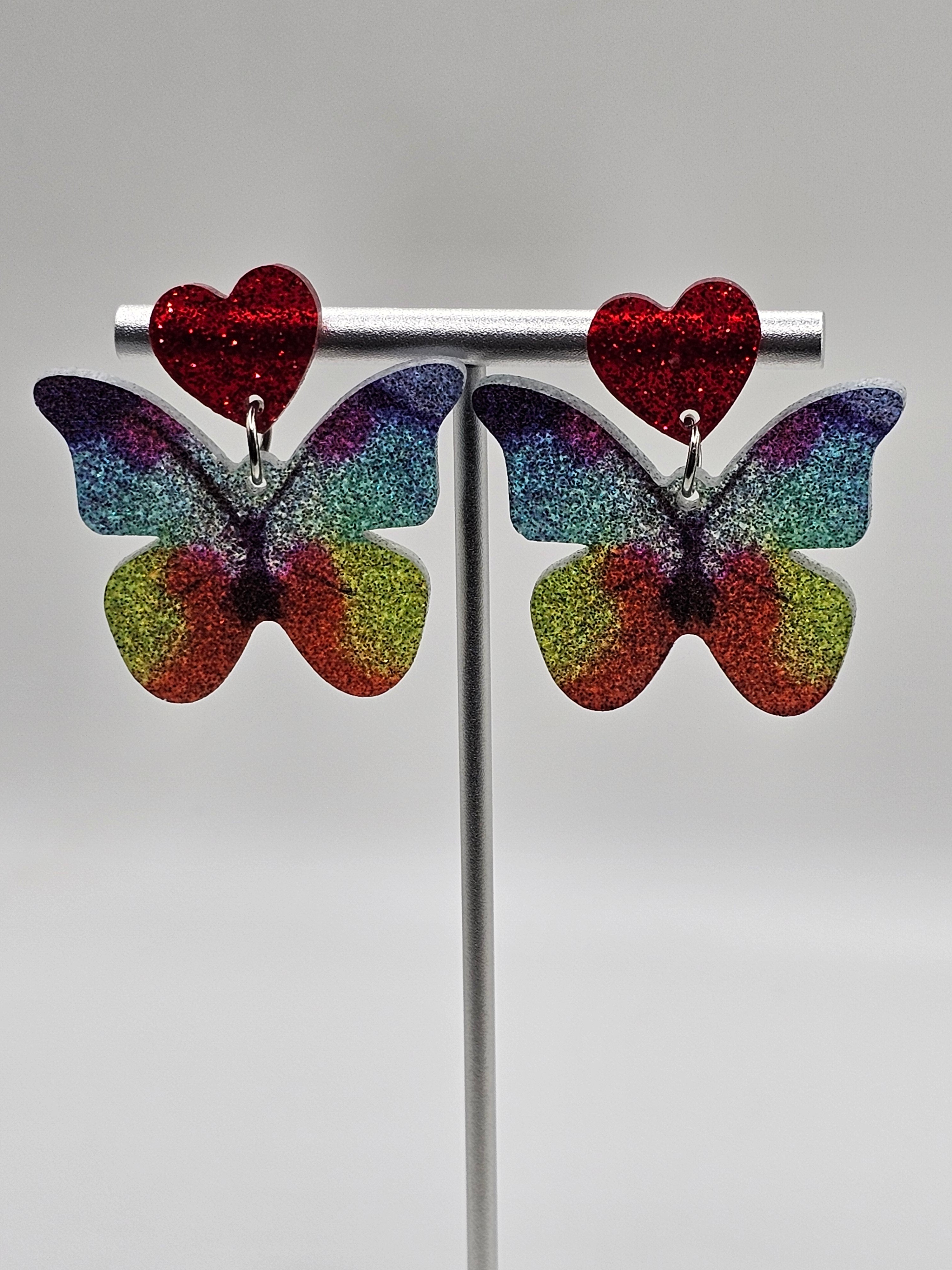 Rainbow Butterfly Earrings