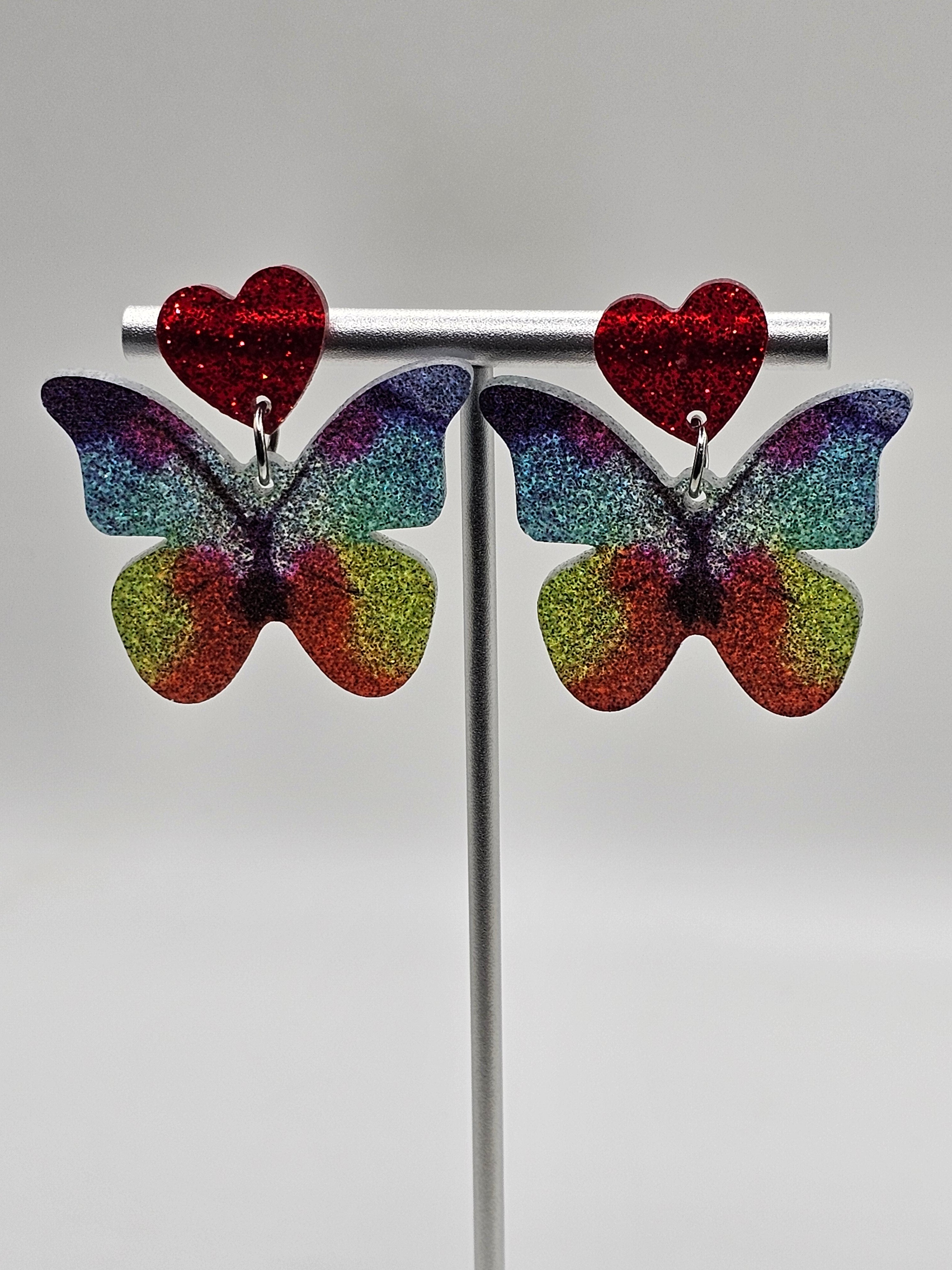 Rainbow Butterfly Earrings