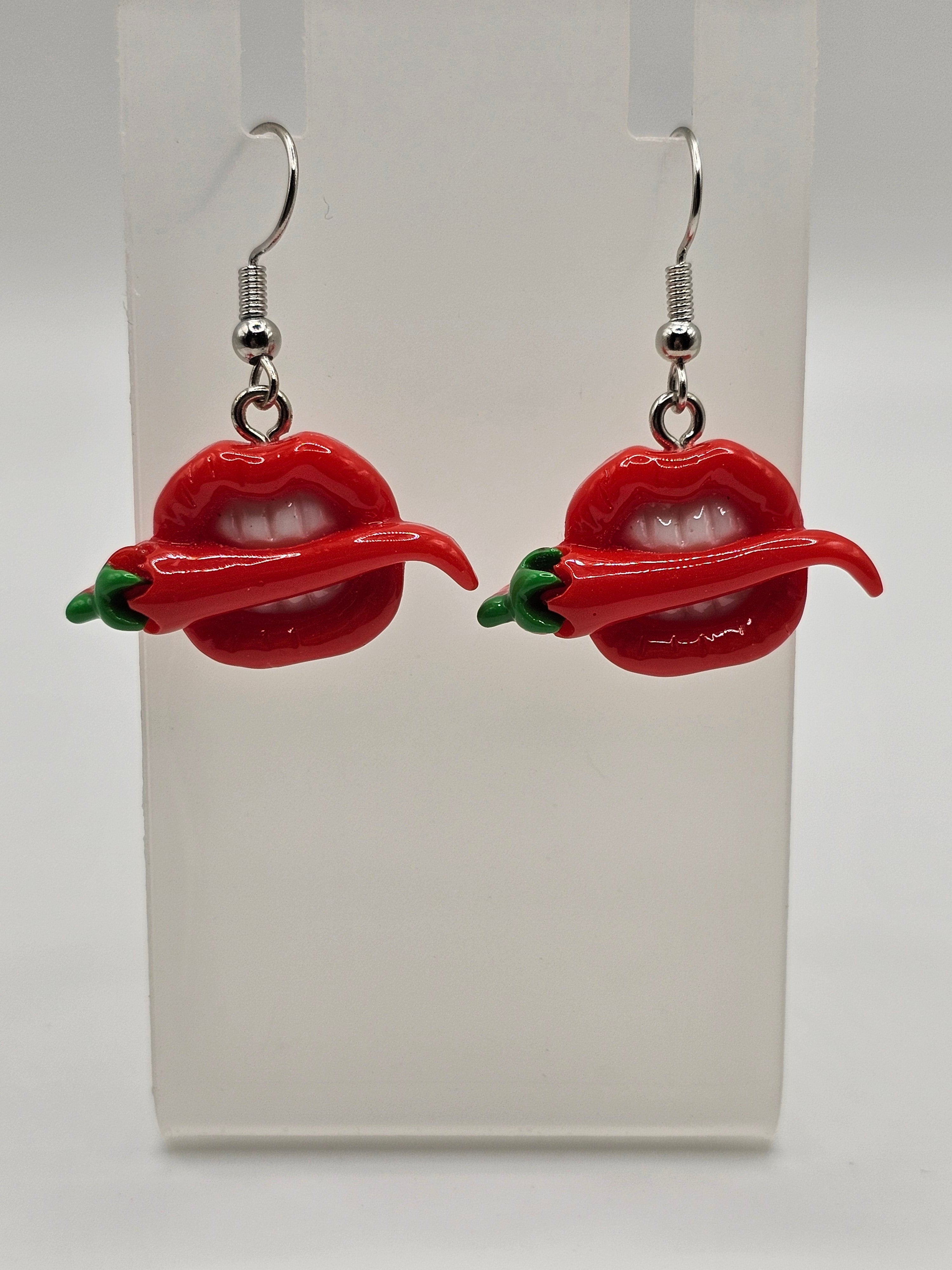 Red Hot Chili Pepper Lip Earrings