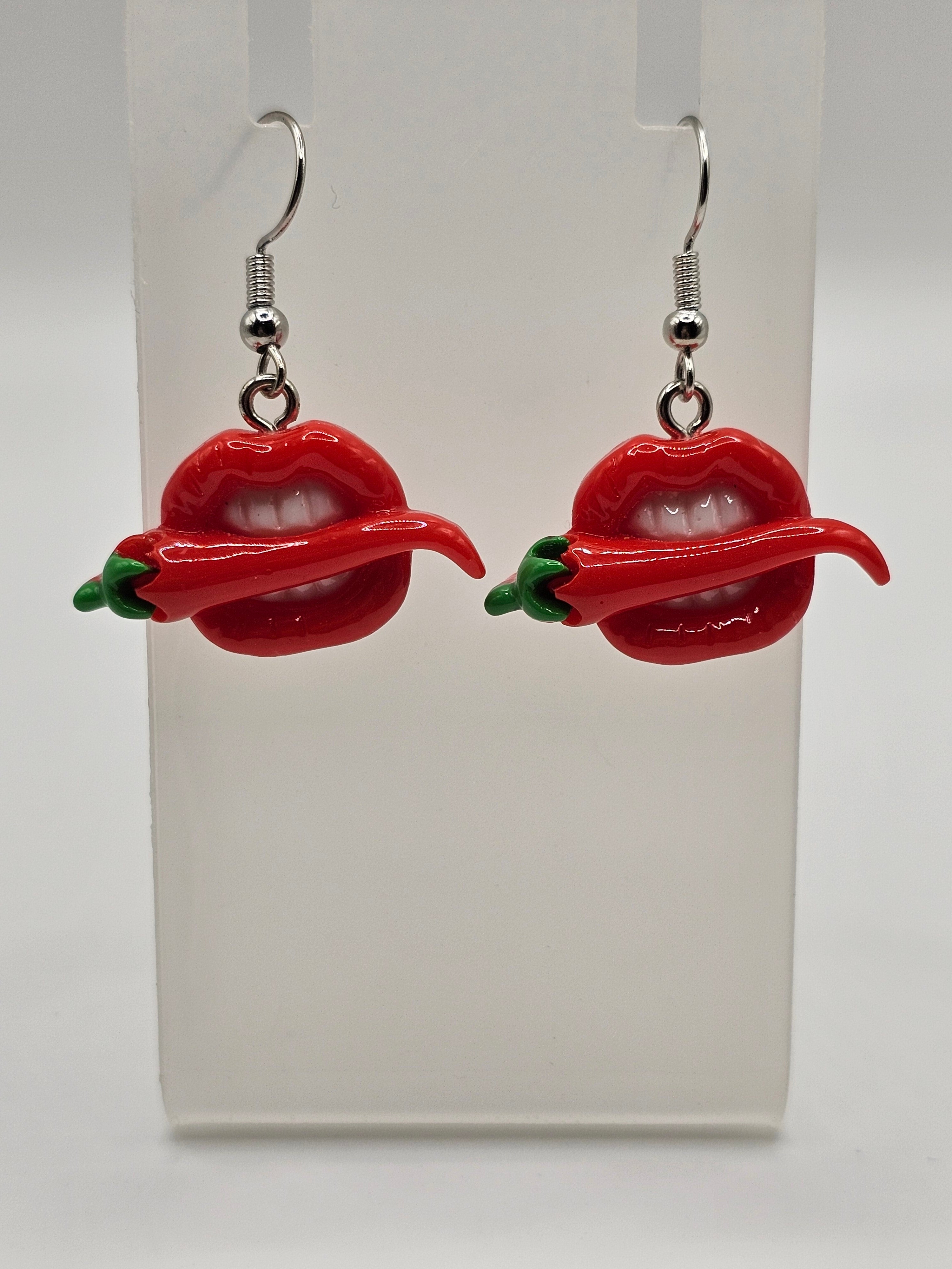 Red Hot Chili Pepper Lip Earrings