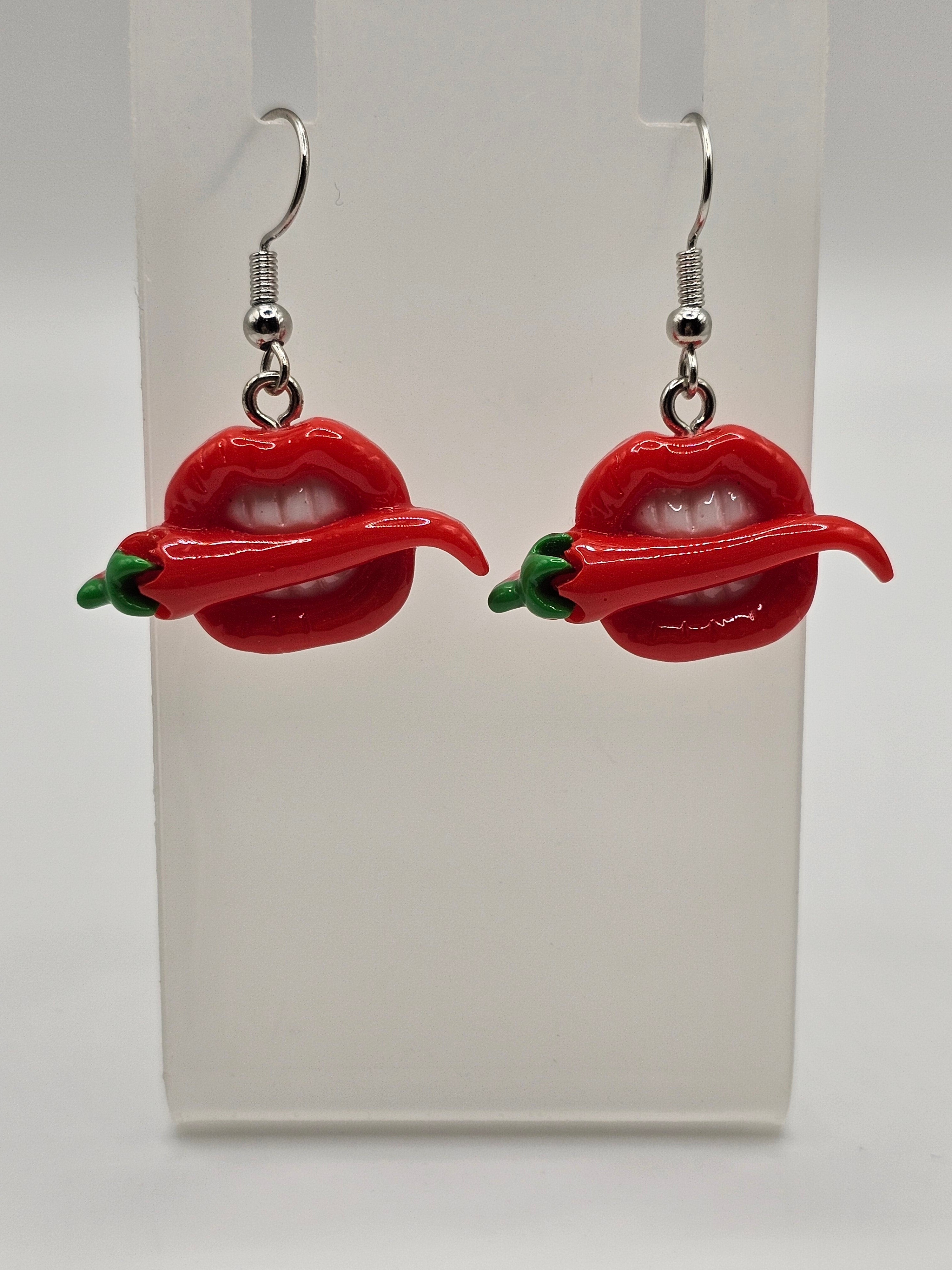 Red Hot Chili Pepper Lip Earrings