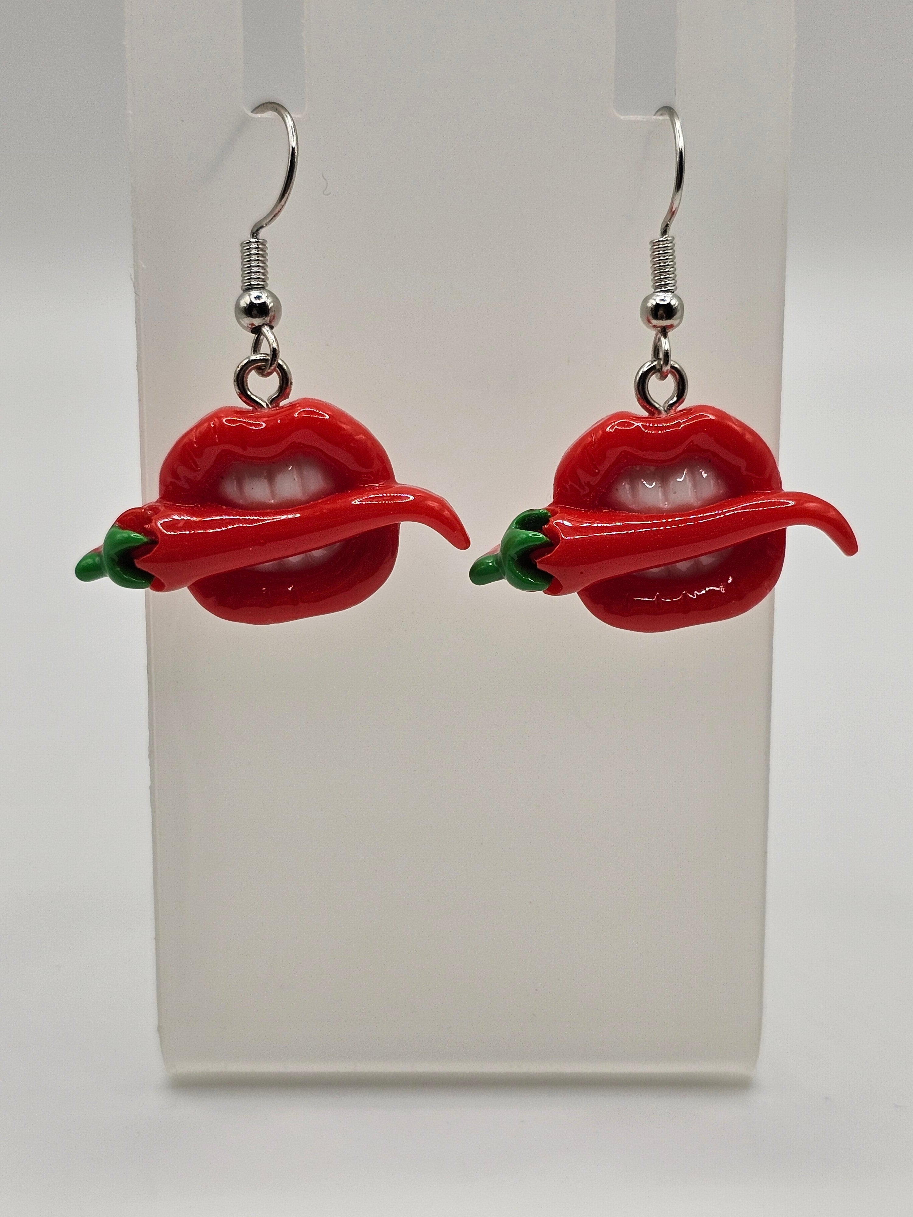 Red Hot Chili Pepper Lip Earrings