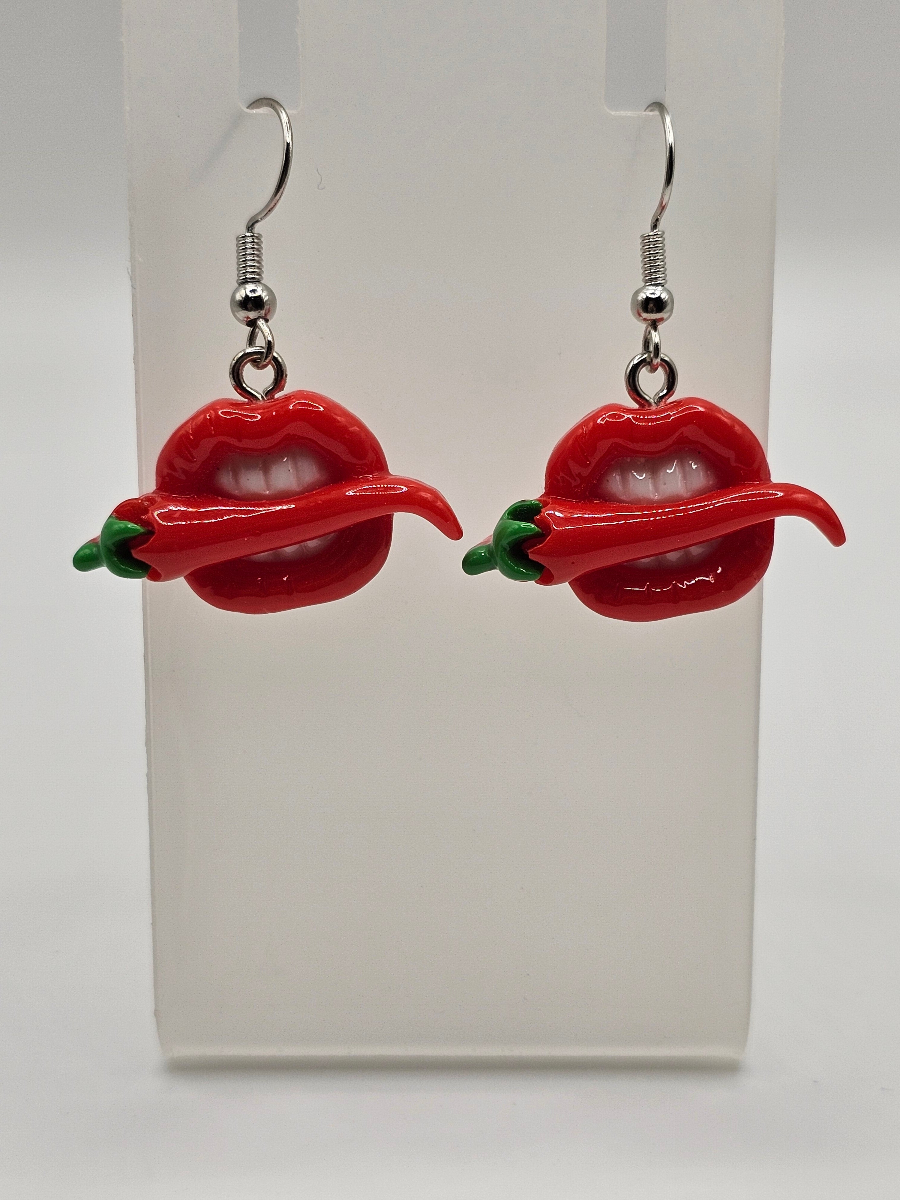 Red Hot Chili Pepper Lip Earrings