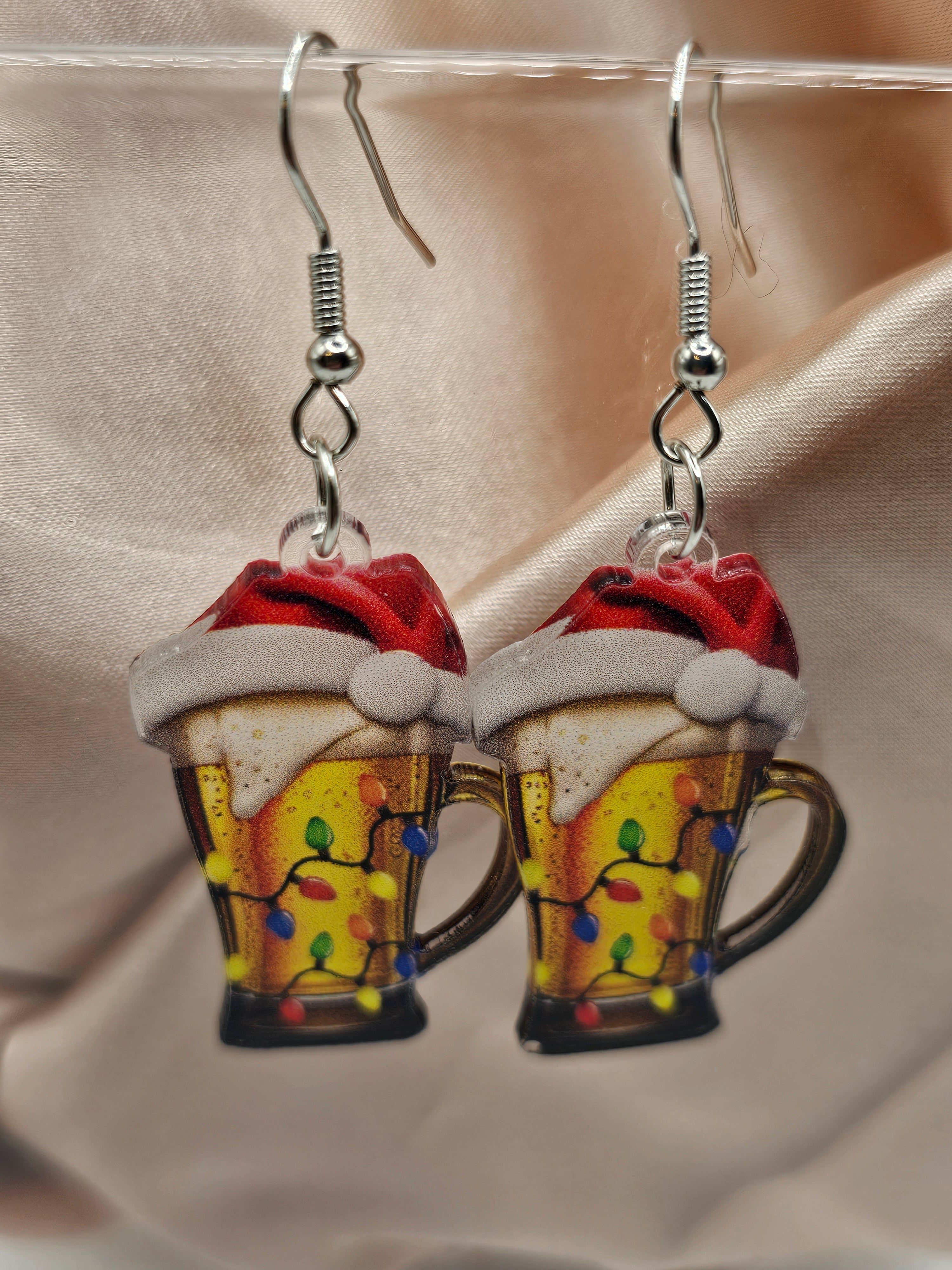 Festive Beer Mug Earrings