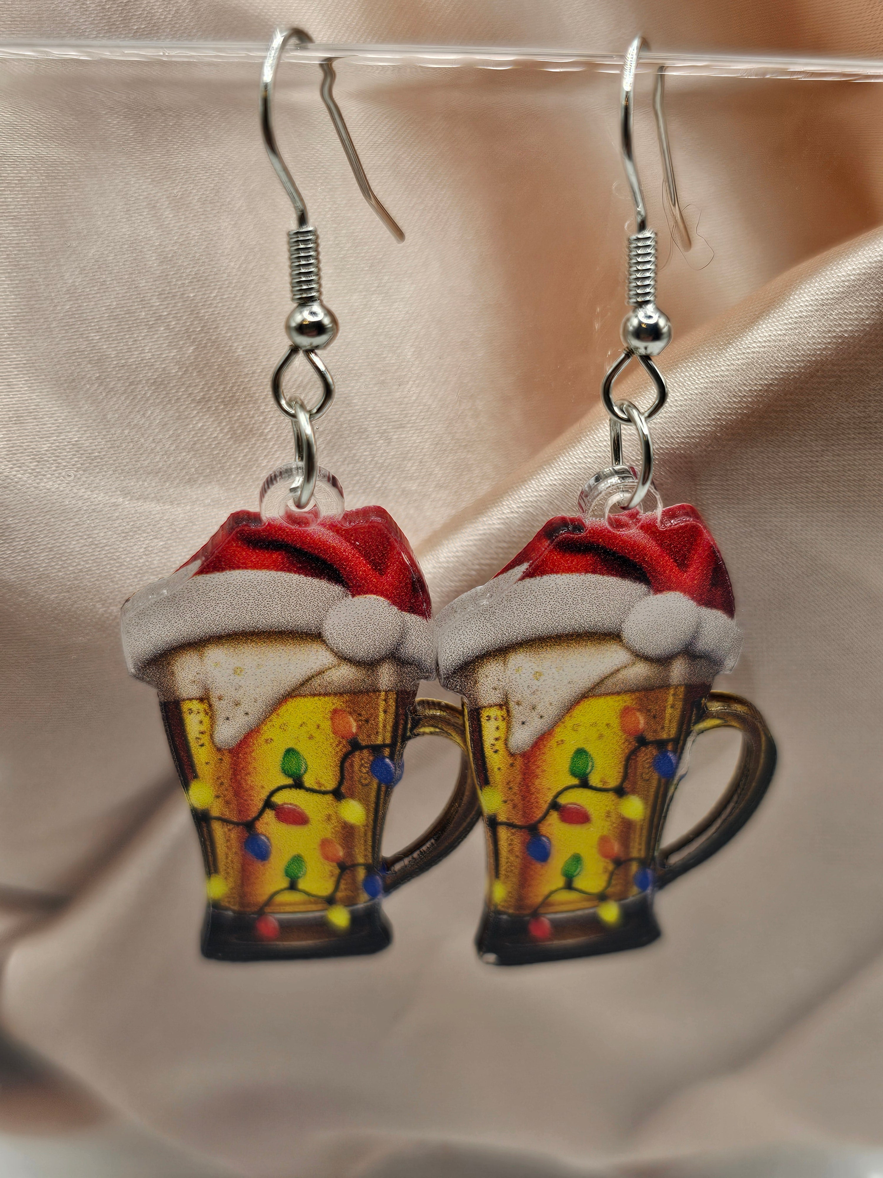 Festive Beer Mug Earrings