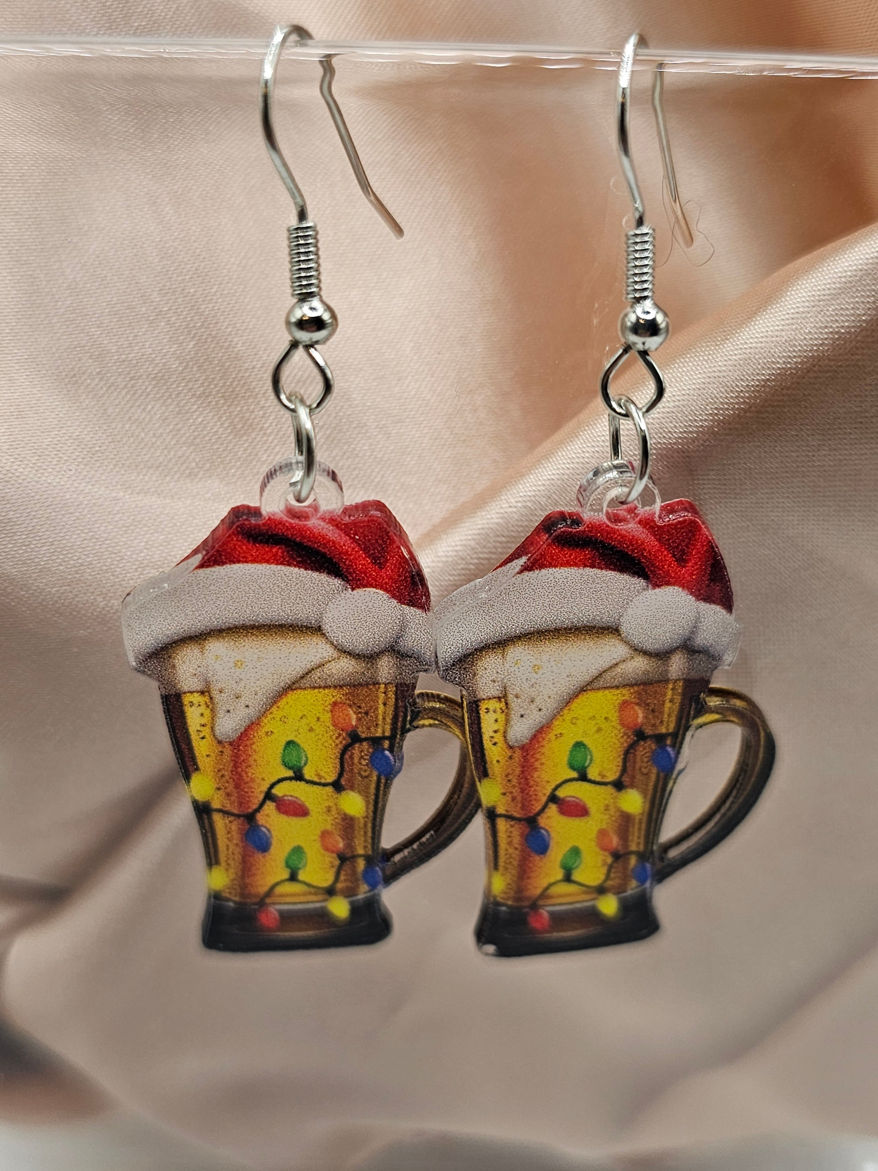 Festive Beer Mug Earrings