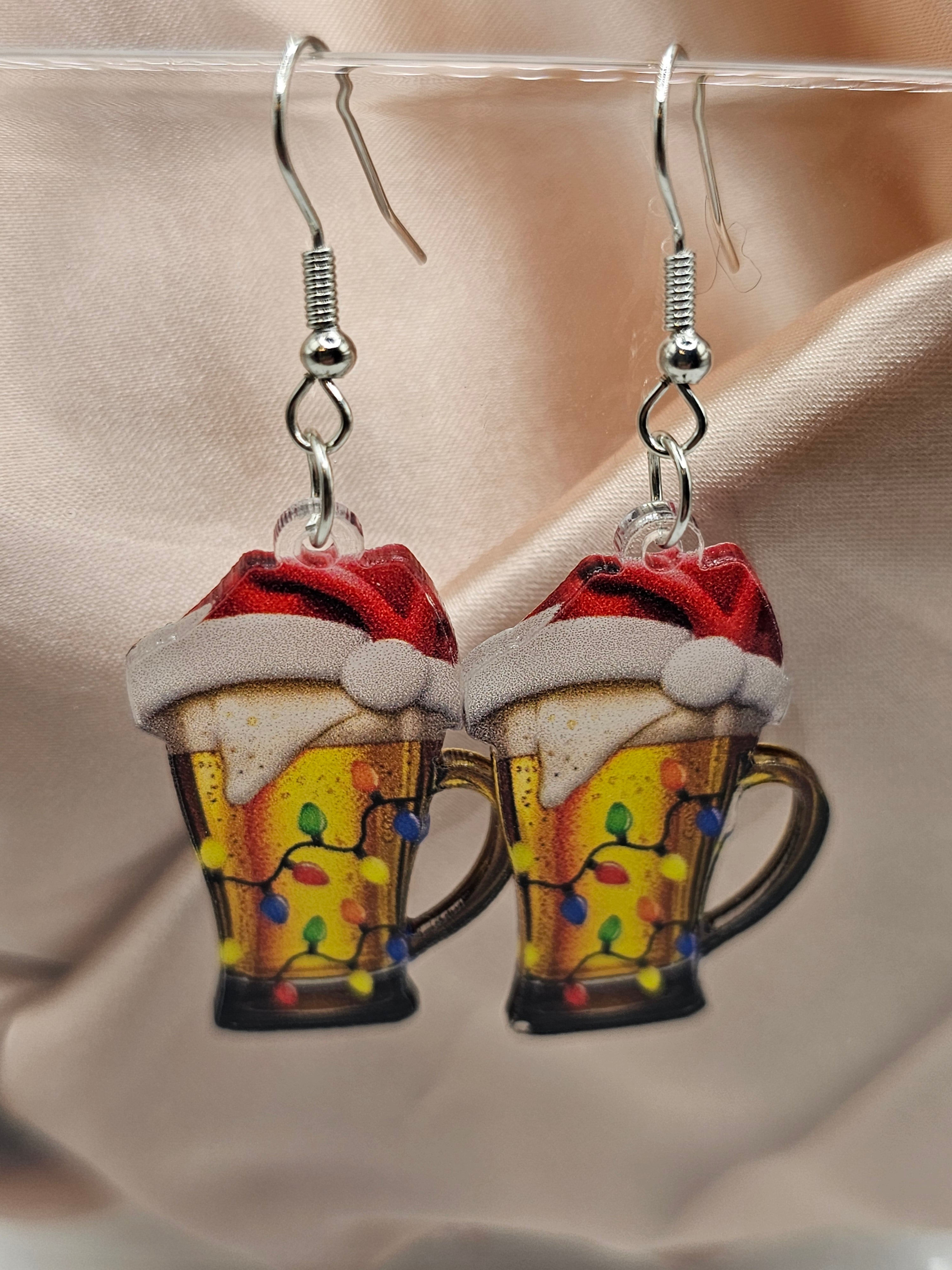 Festive Beer Mug Earrings