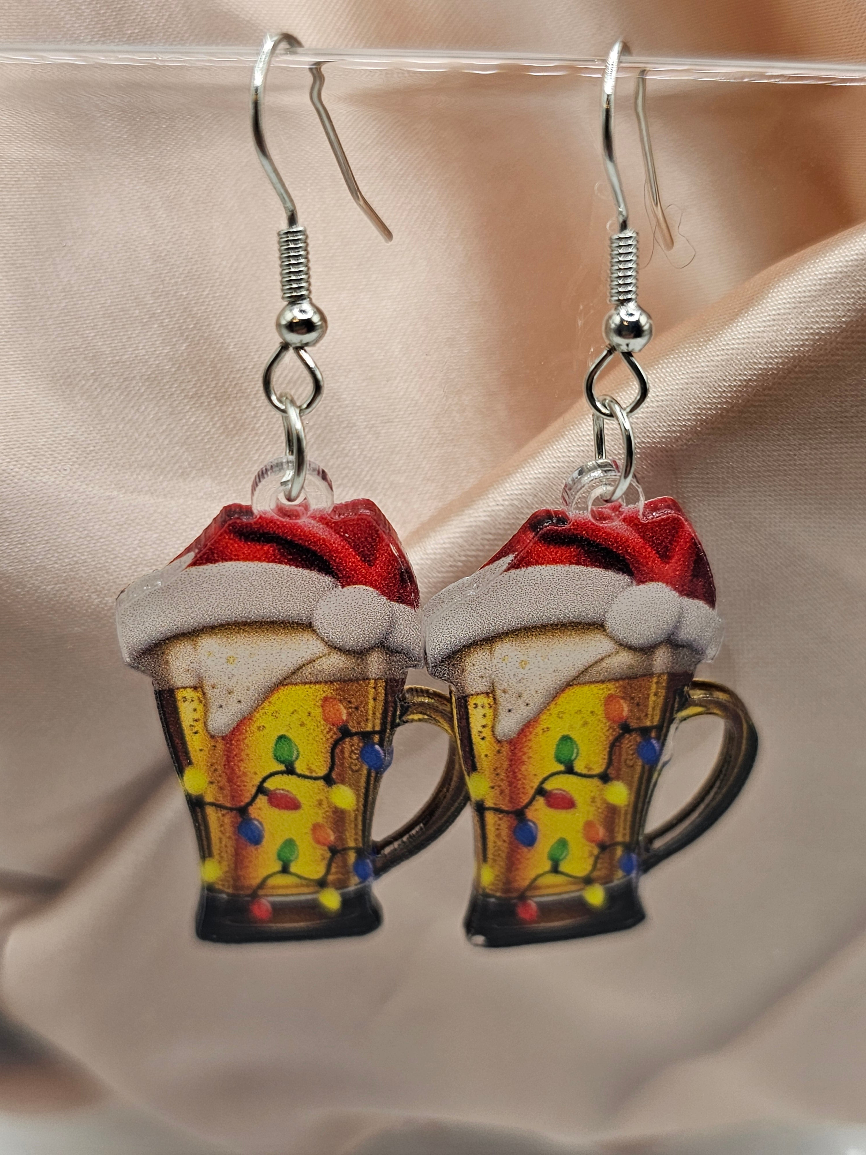 Festive Beer Mug Earrings