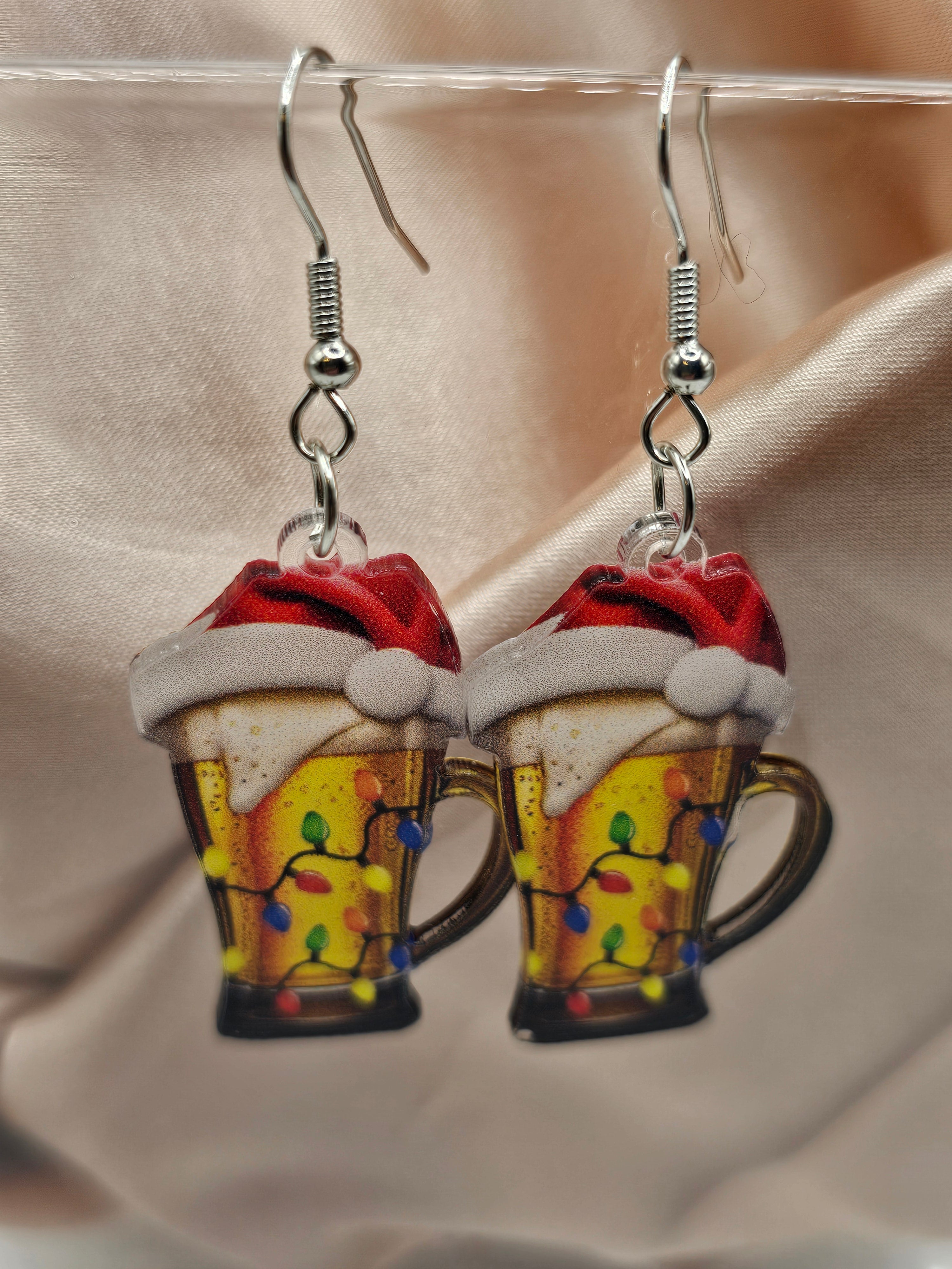 Festive Beer Mug Earrings