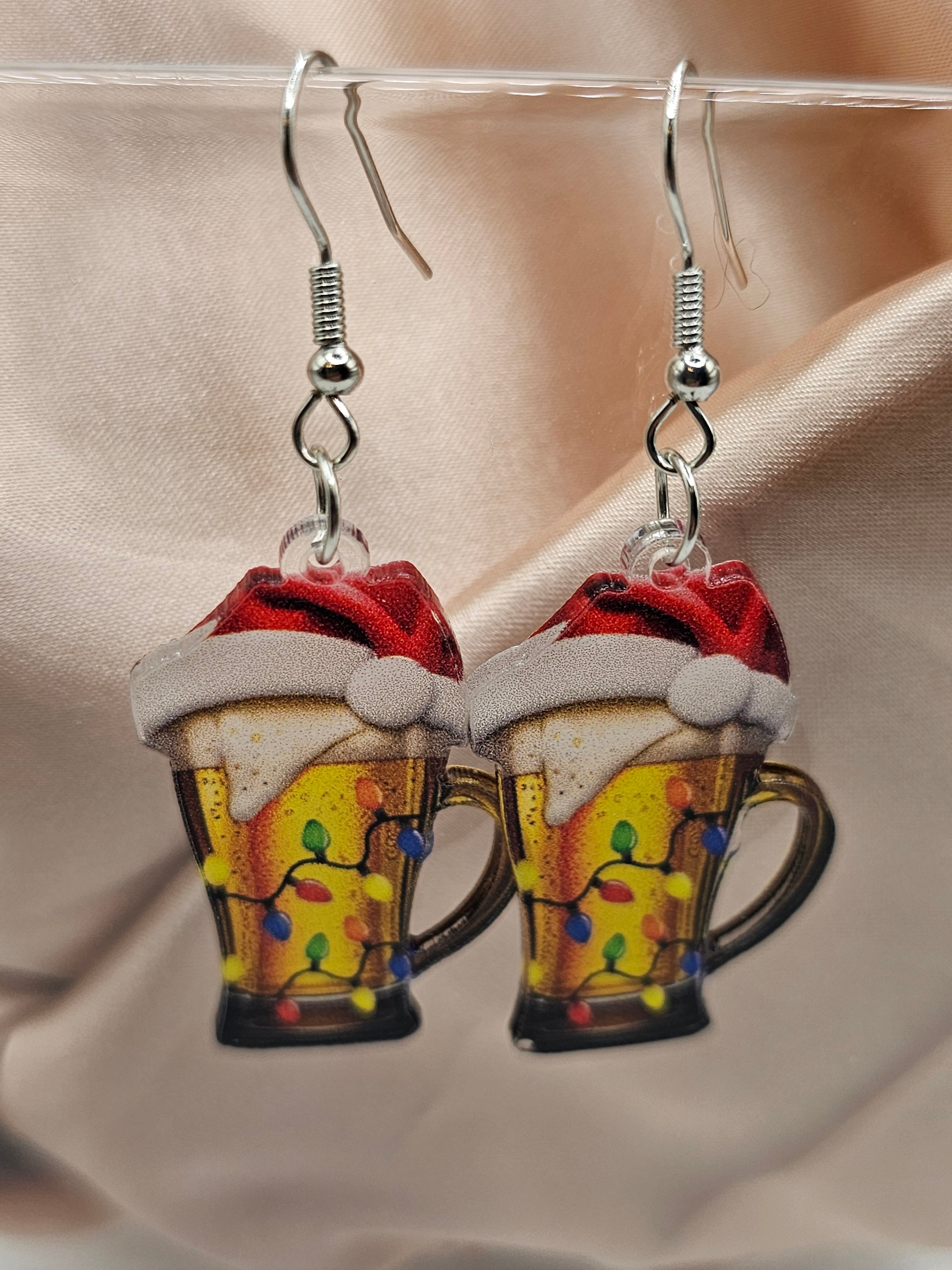 Festive Beer Mug Earrings