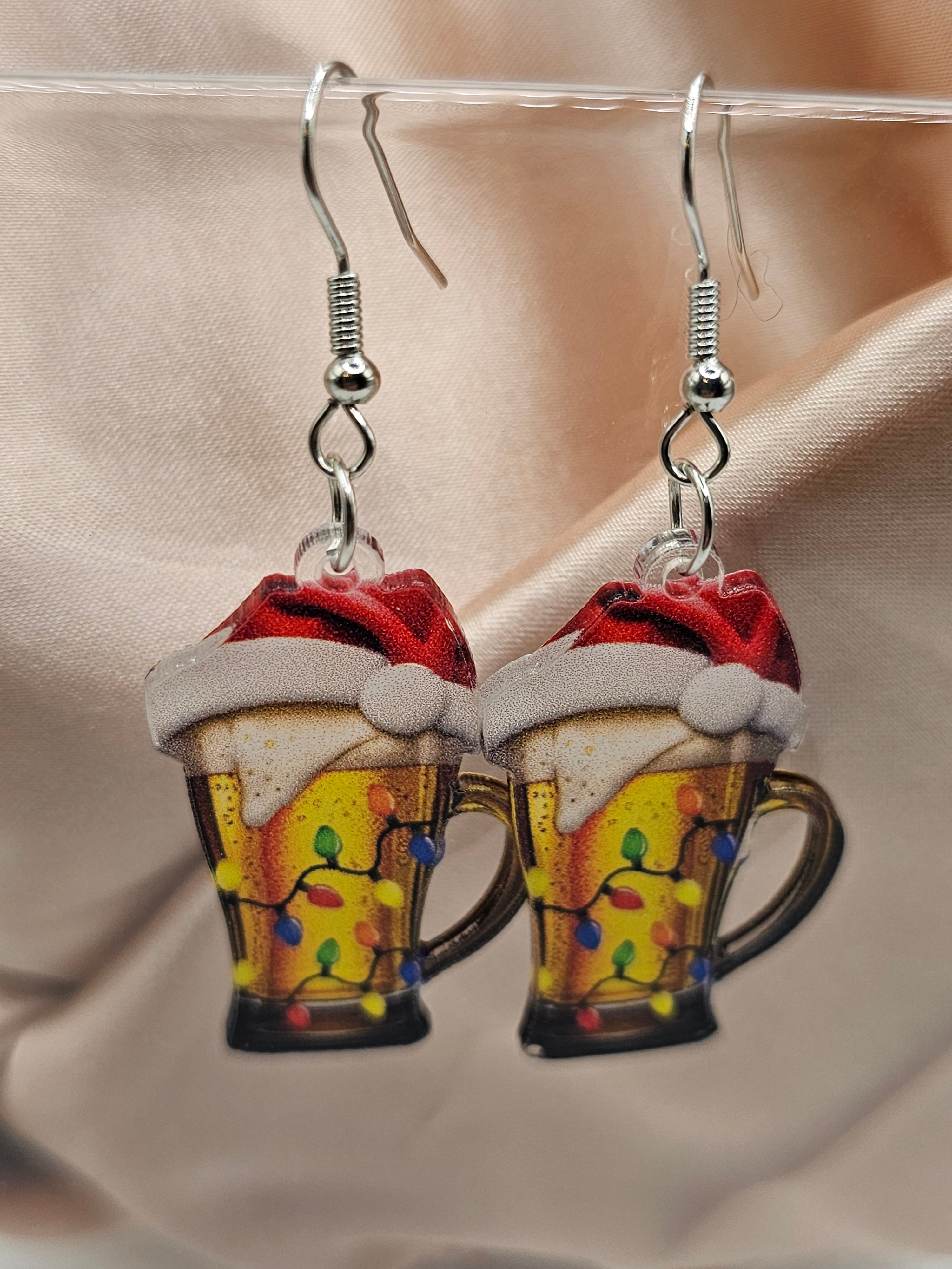 Festive Beer Mug Earrings