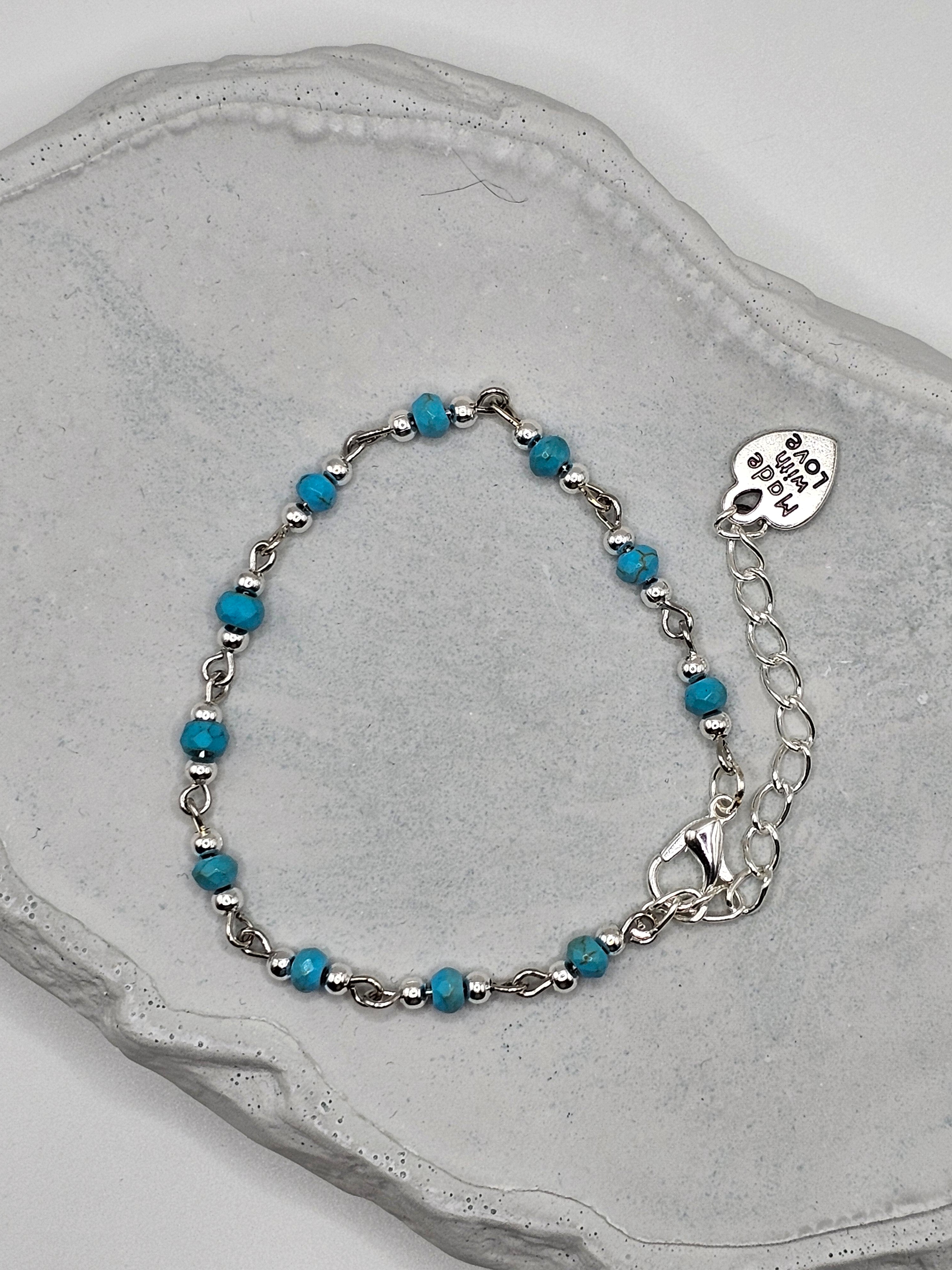 Howlite and Silver Overlay Bracelet