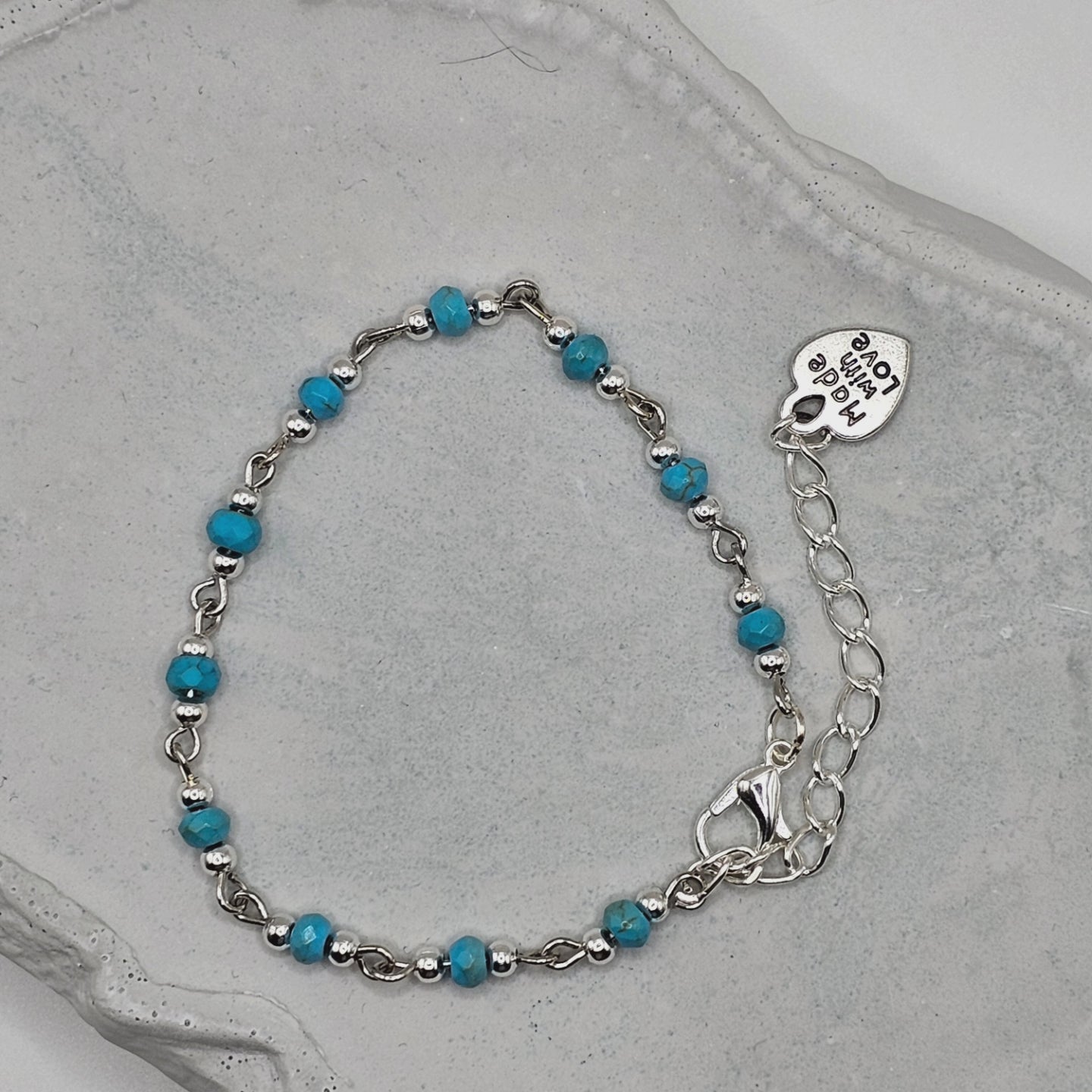 Howlite and Silver Overlay Bracelet