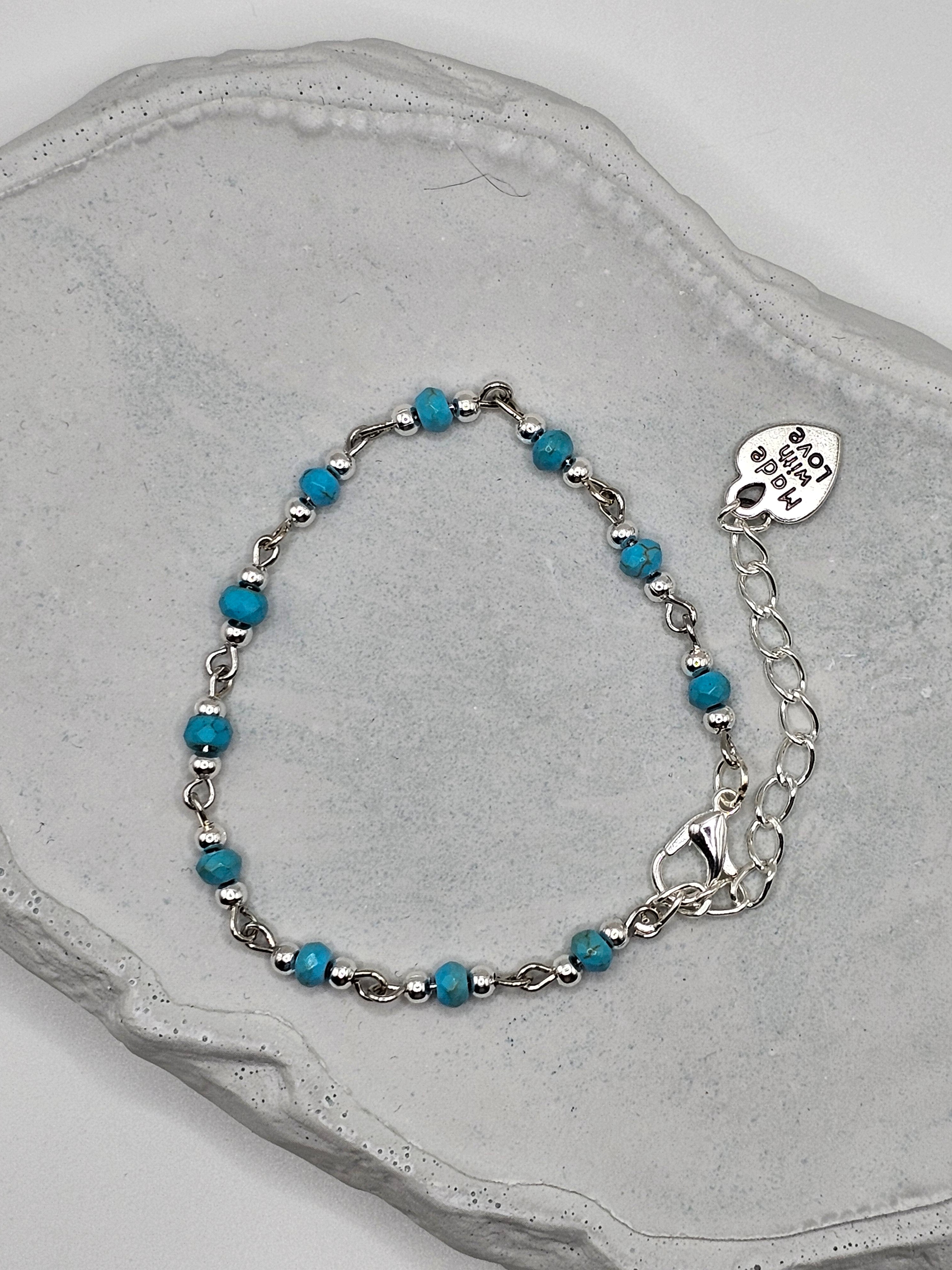 Howlite and Silver Overlay Bracelet