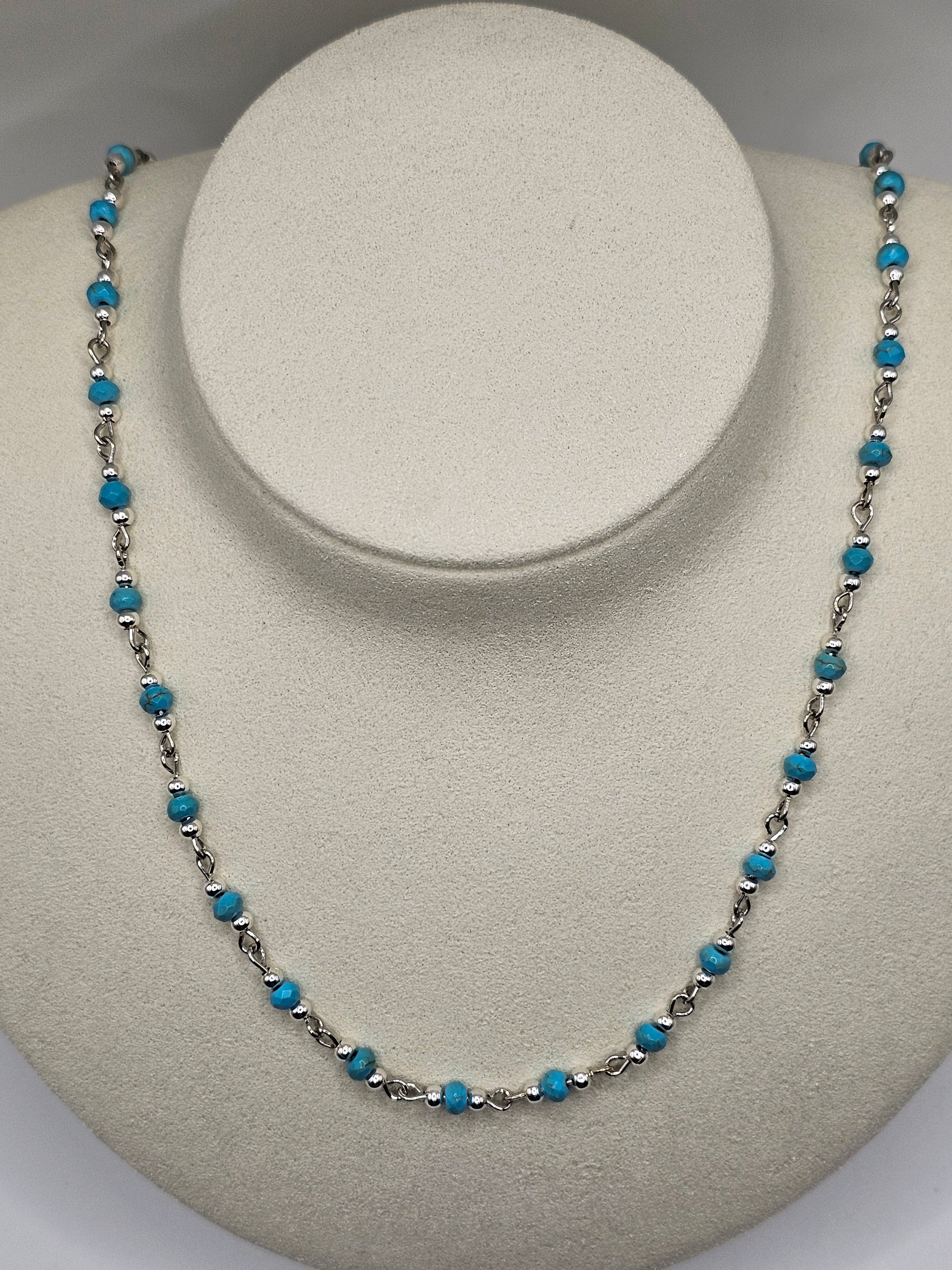 Howlite Silver Overlay Necklace