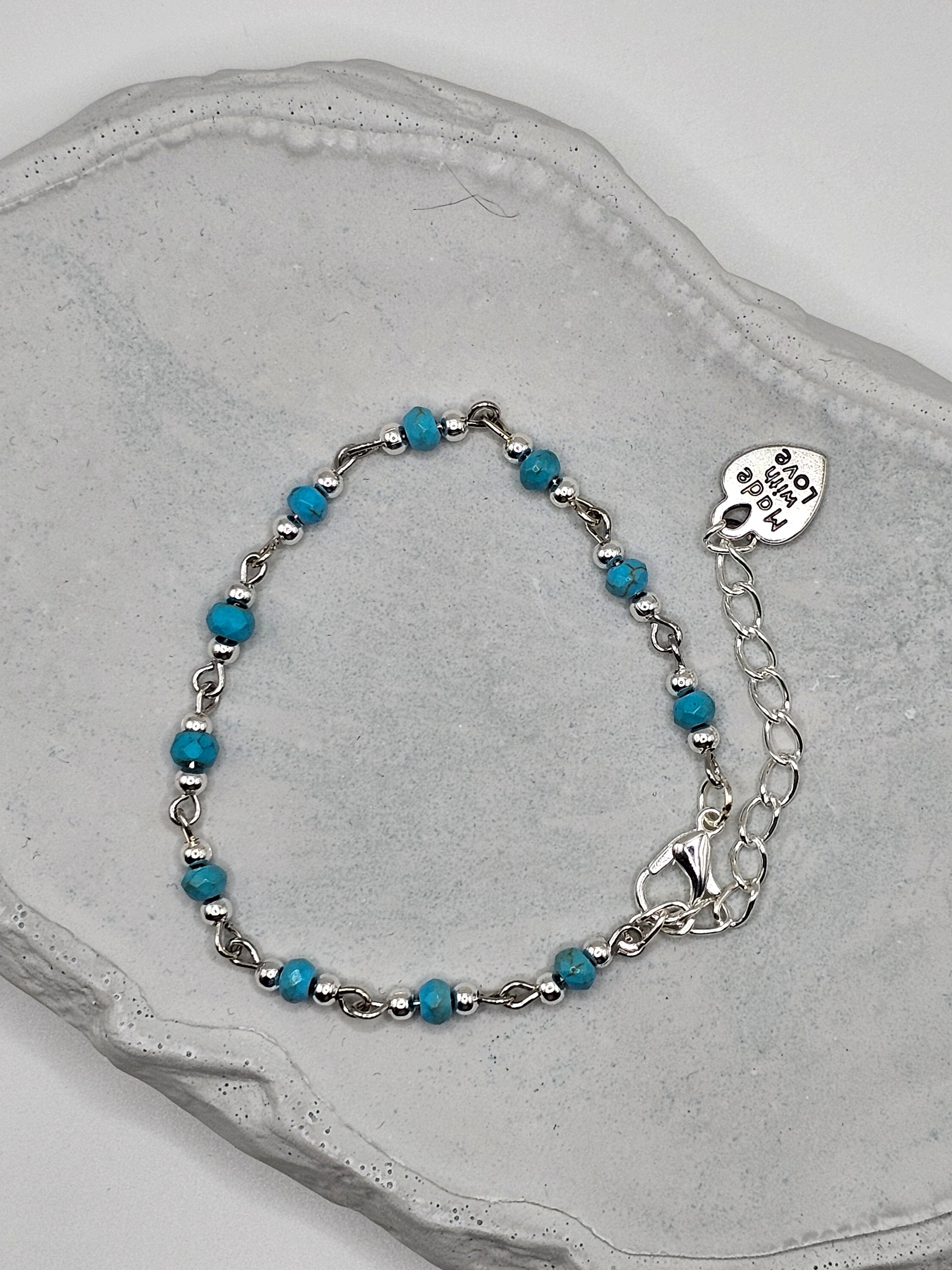 Howlite and Silver Overlay Bracelet