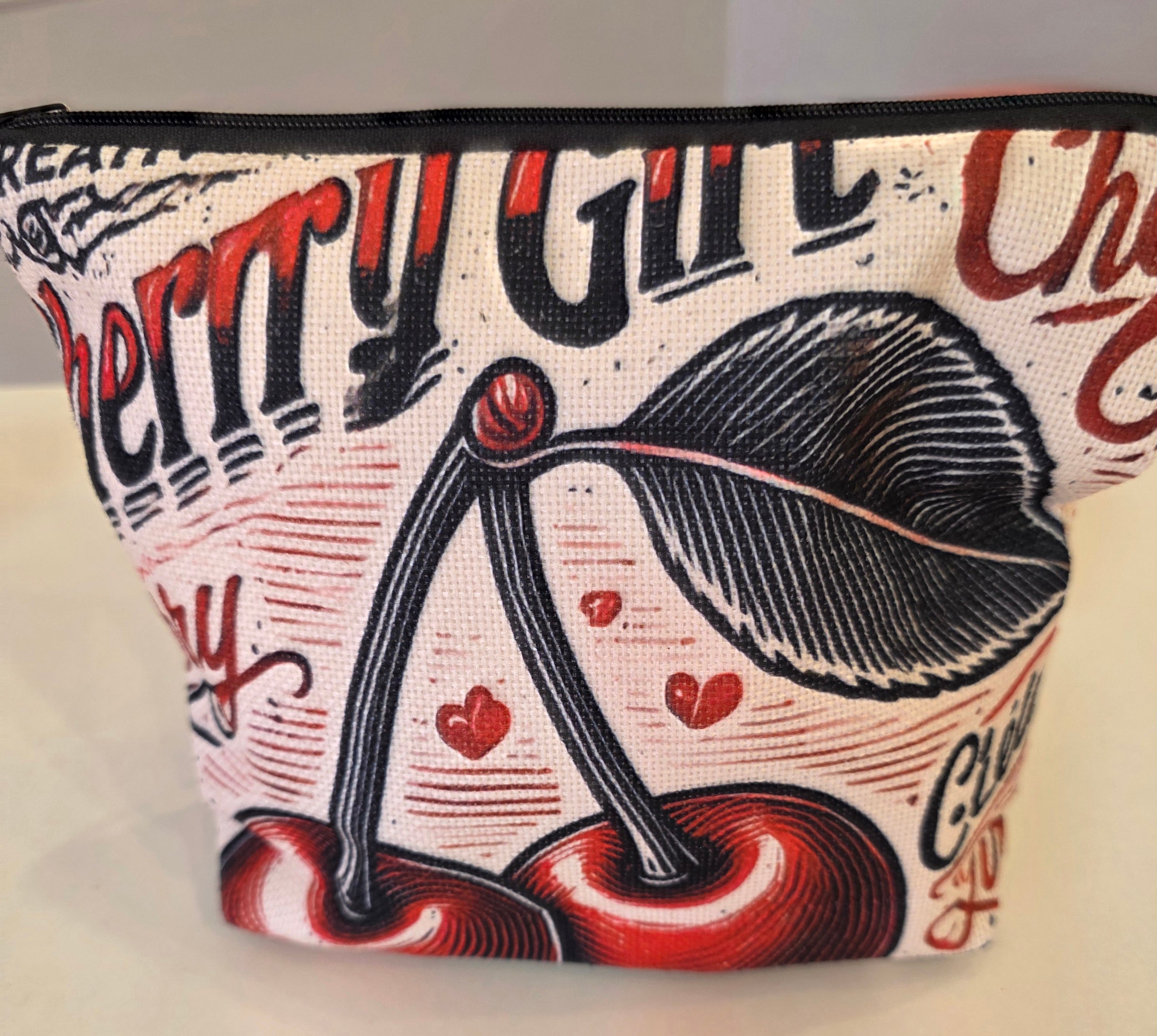 Cherry Zipper Accessory Bag